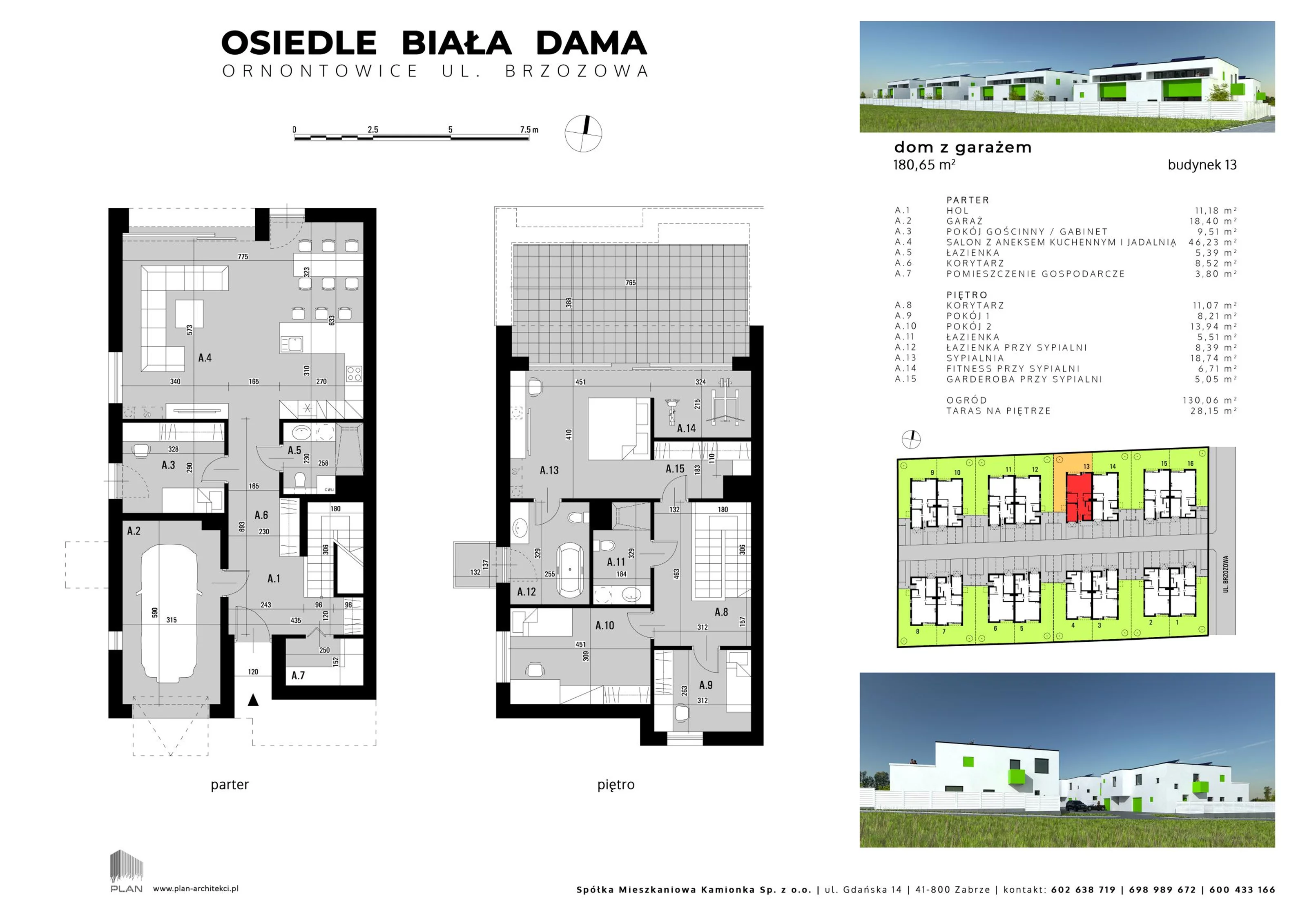 Dom 180,65 m², oferta nr 13, Osiedle Biała Dama, Ornontowice, ul. Brzozowa