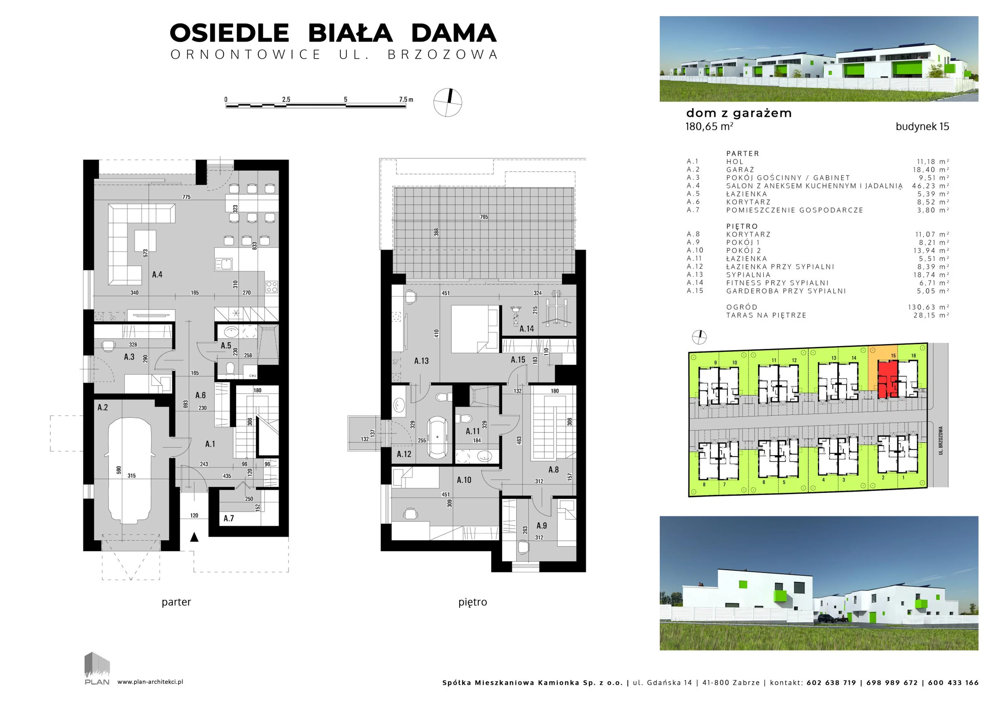 Dom 180,65 m², oferta nr 15, Osiedle Biała Dama, Ornontowice, ul. Brzozowa