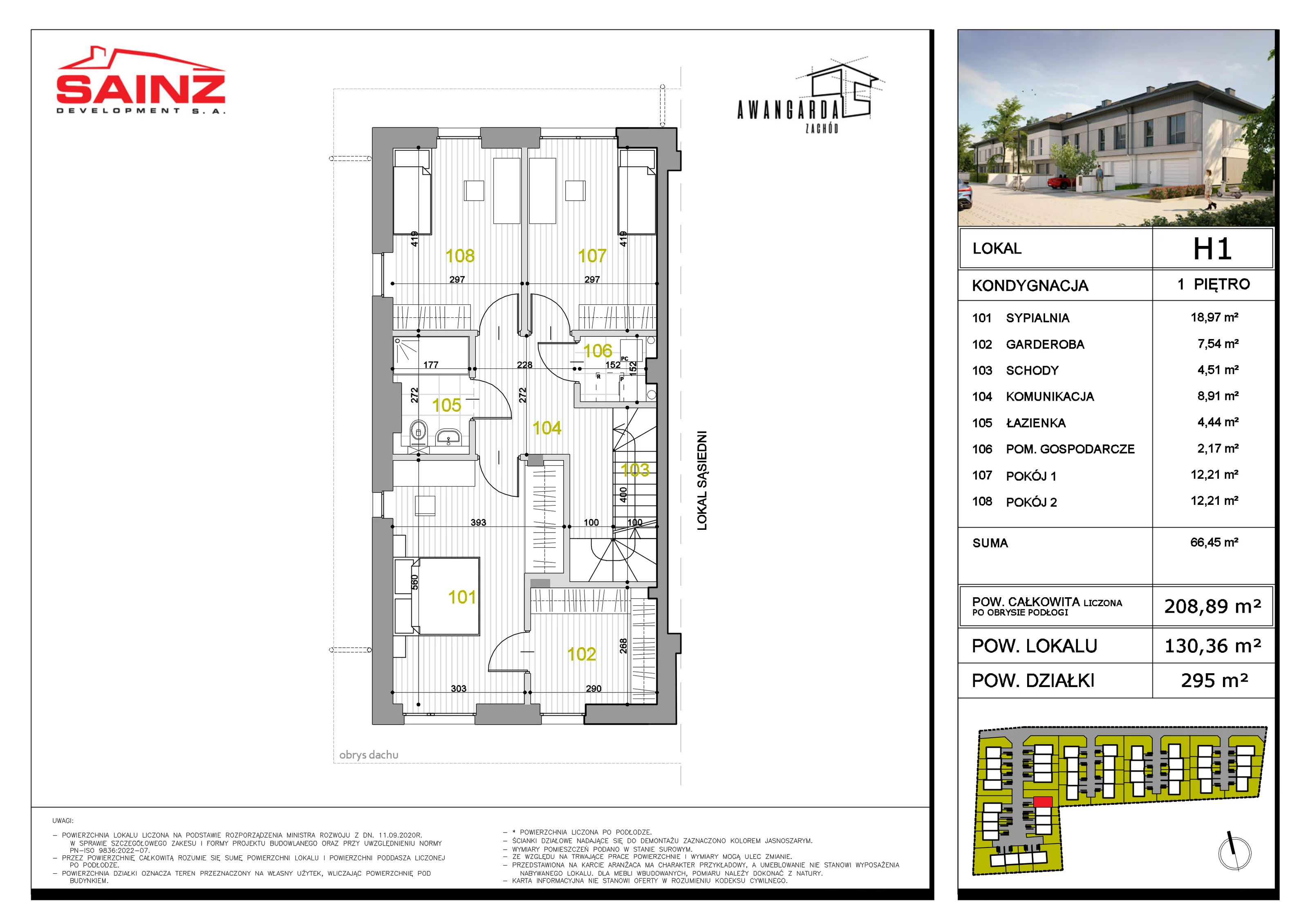 Dom 130,36 m², oferta nr H1, Awangarda Zachód, Bronisze, ul. Piastowska 34