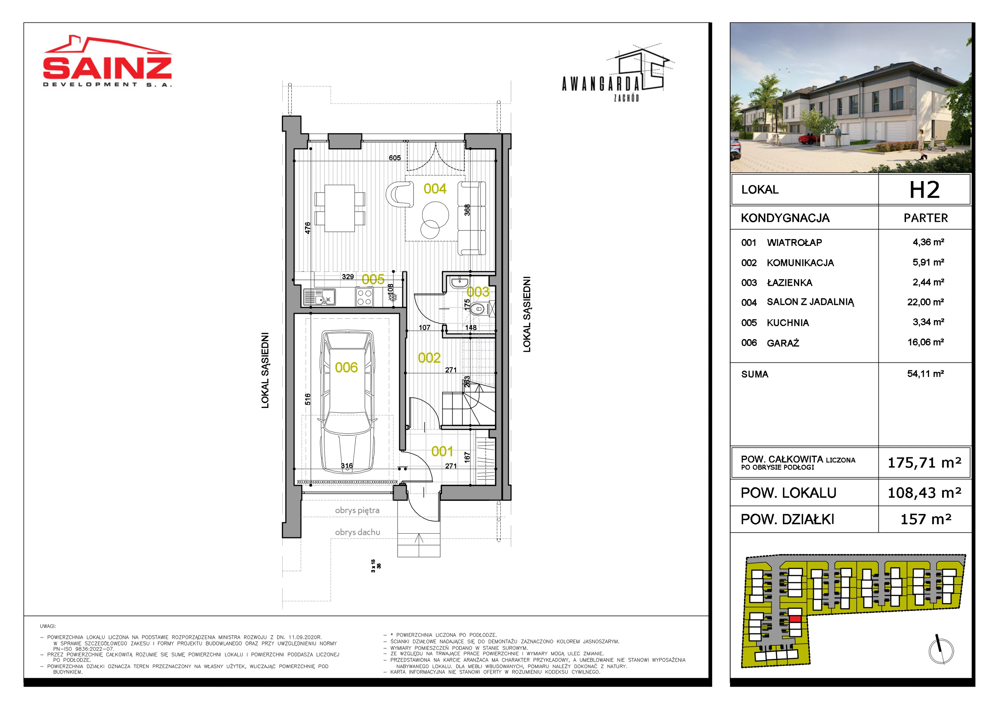 Dom 175,71 m², oferta nr H2, Awangarda Zachód, Bronisze, ul. Piastowska 34