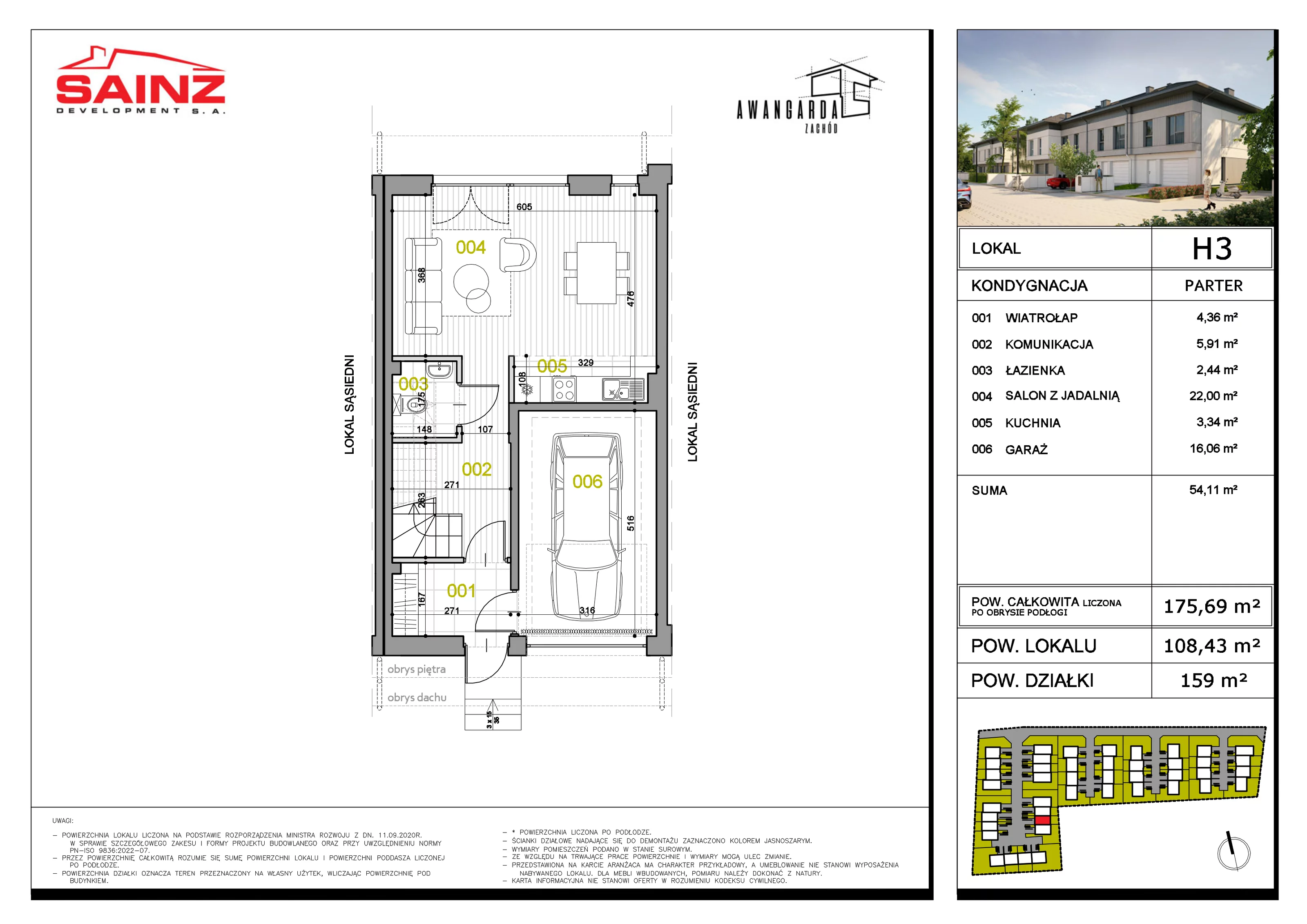 Dom 175,69 m², oferta nr H3, Awangarda Zachód, Bronisze, ul. Piastowska 34