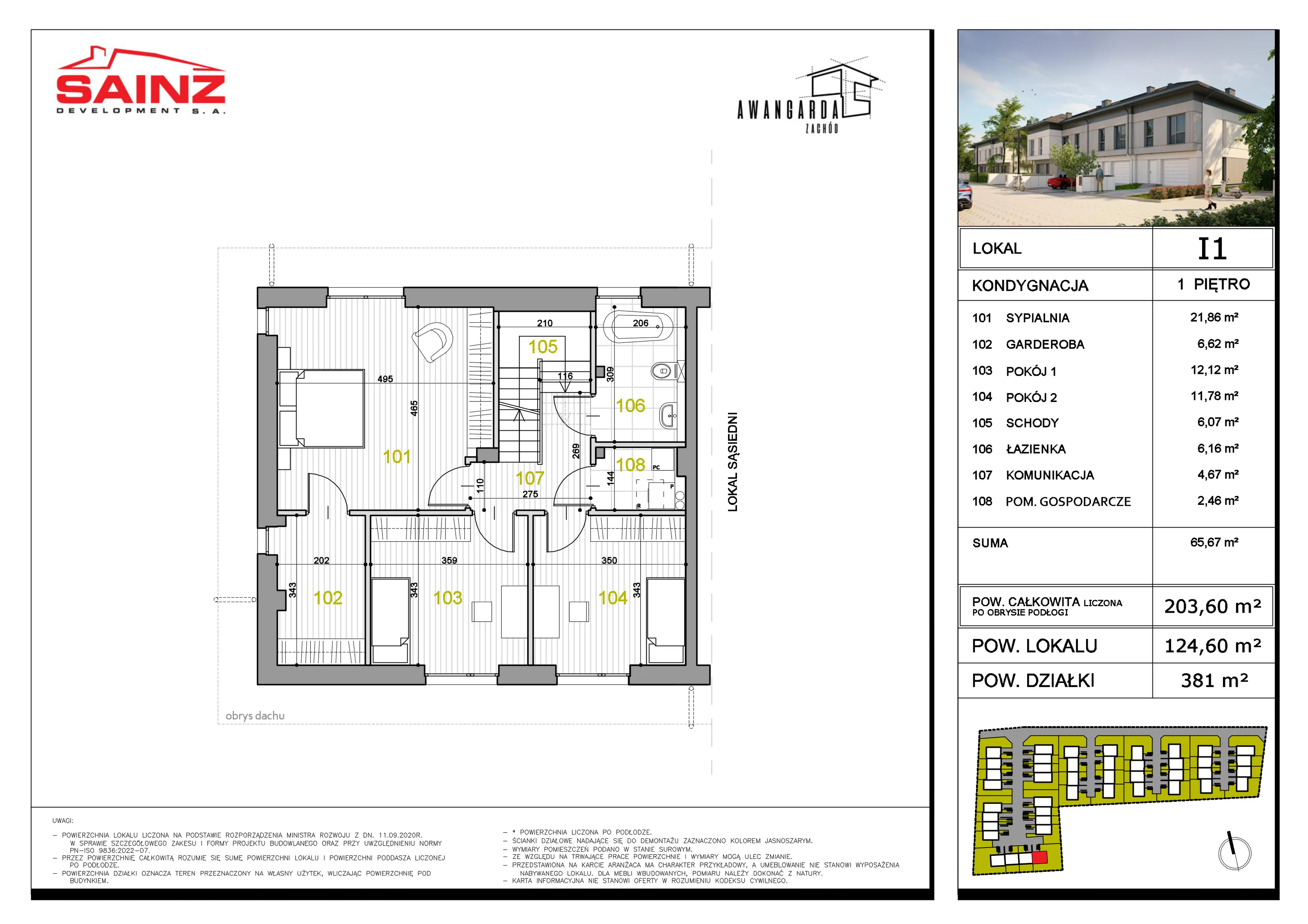 Dom 124,60 m², oferta nr I1, Awangarda Zachód, Bronisze, ul. Piastowska 34