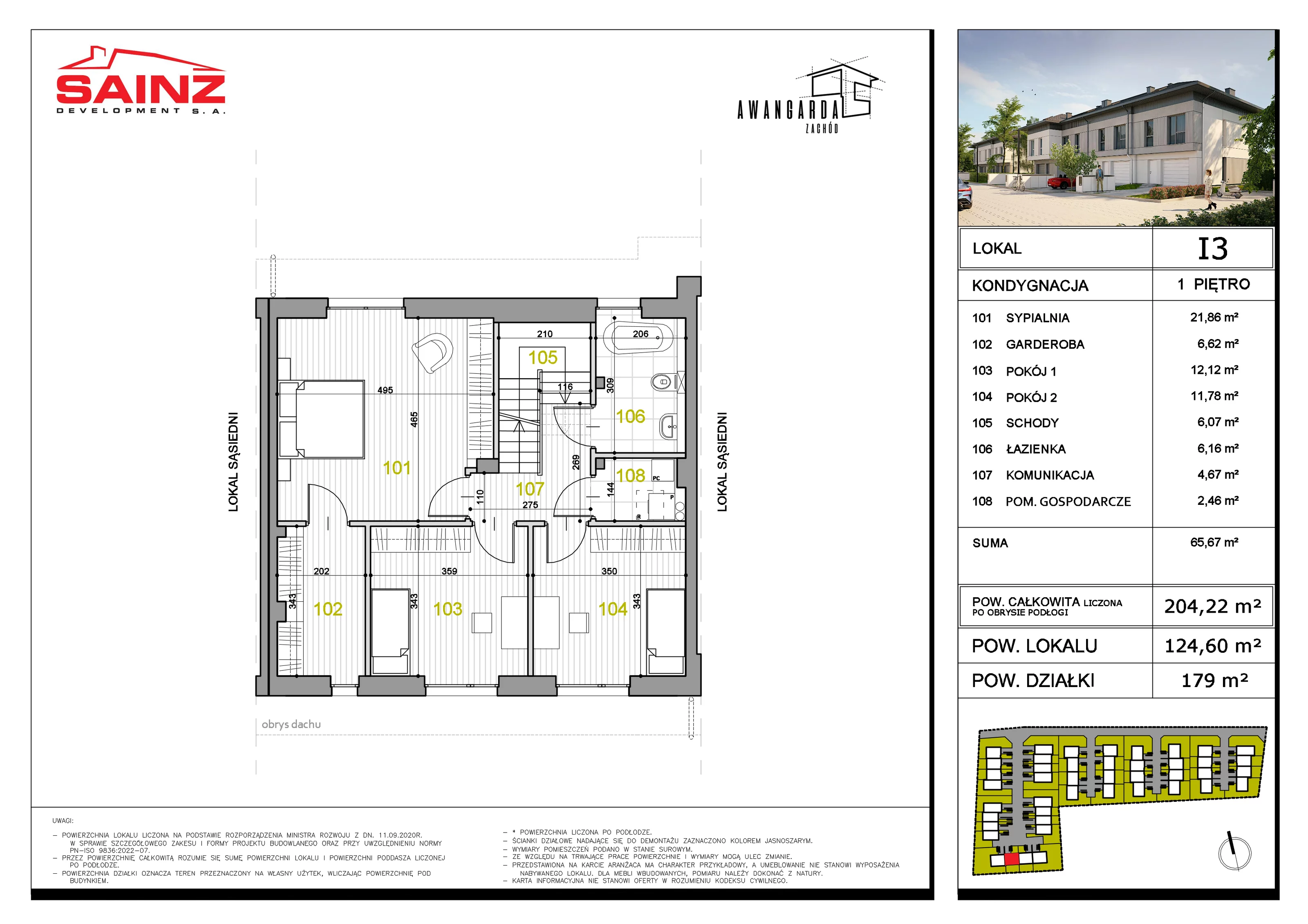 Dom 124,60 m², oferta nr I3, Awangarda Zachód, Bronisze, ul. Piastowska 34