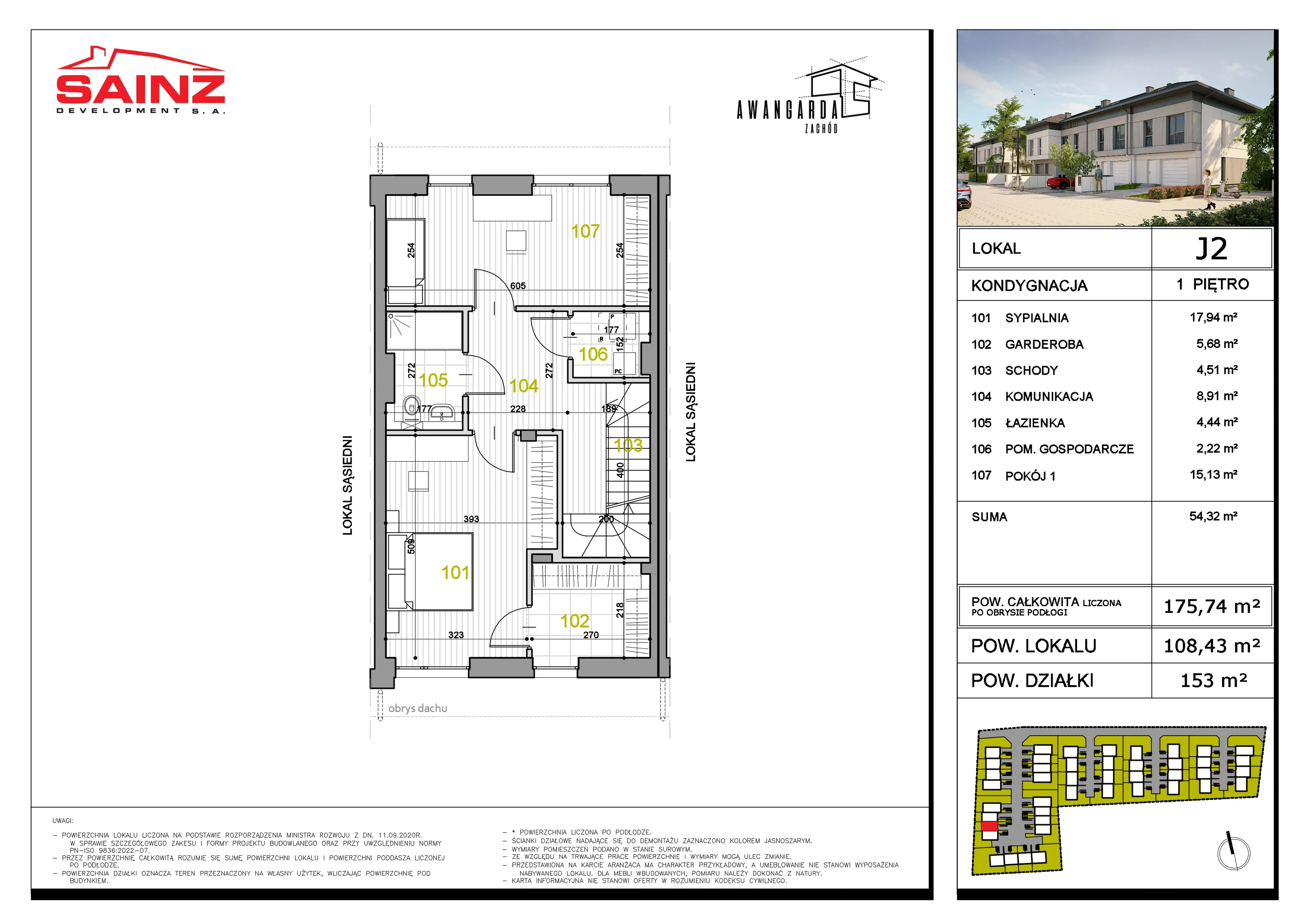 Dom 108,43 m², oferta nr J2, Awangarda Zachód, Bronisze, ul. Piastowska 34