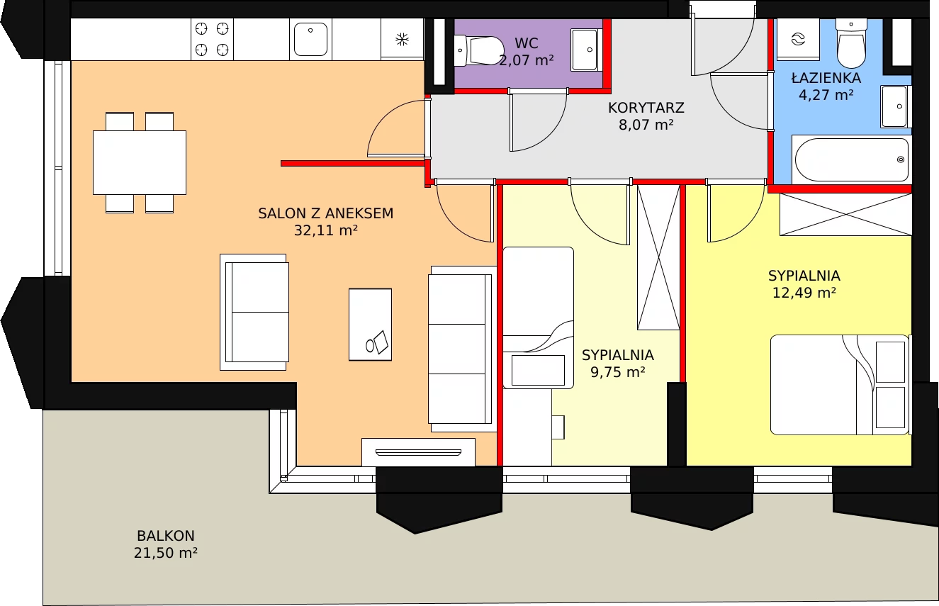 3 pokoje, mieszkanie 68,76 m², parter, oferta nr B/M4, Rezydencja Chabrowa, Lublin, Sławin, Sławin, ul. Chabrowa 2