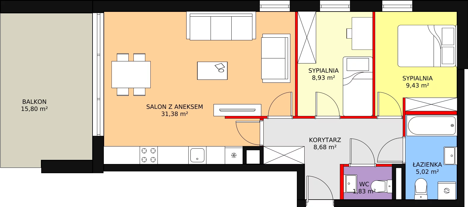 Mieszkanie 65,27 m², parter, oferta nr B/M6, Rezydencja Chabrowa, Lublin, Sławin, Sławin, ul. Chabrowa 2