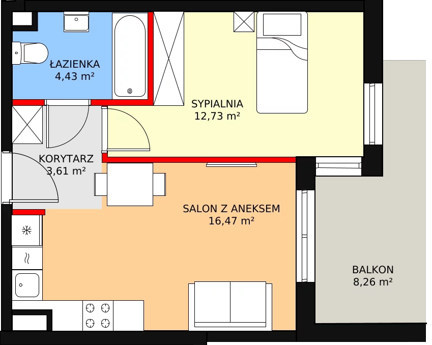 2 pokoje, lokal inwestycyjny 38,31 m², piętro 2, oferta nr 3_07, Ogrody Przyjaciół, Reguły, ul. Wiejska