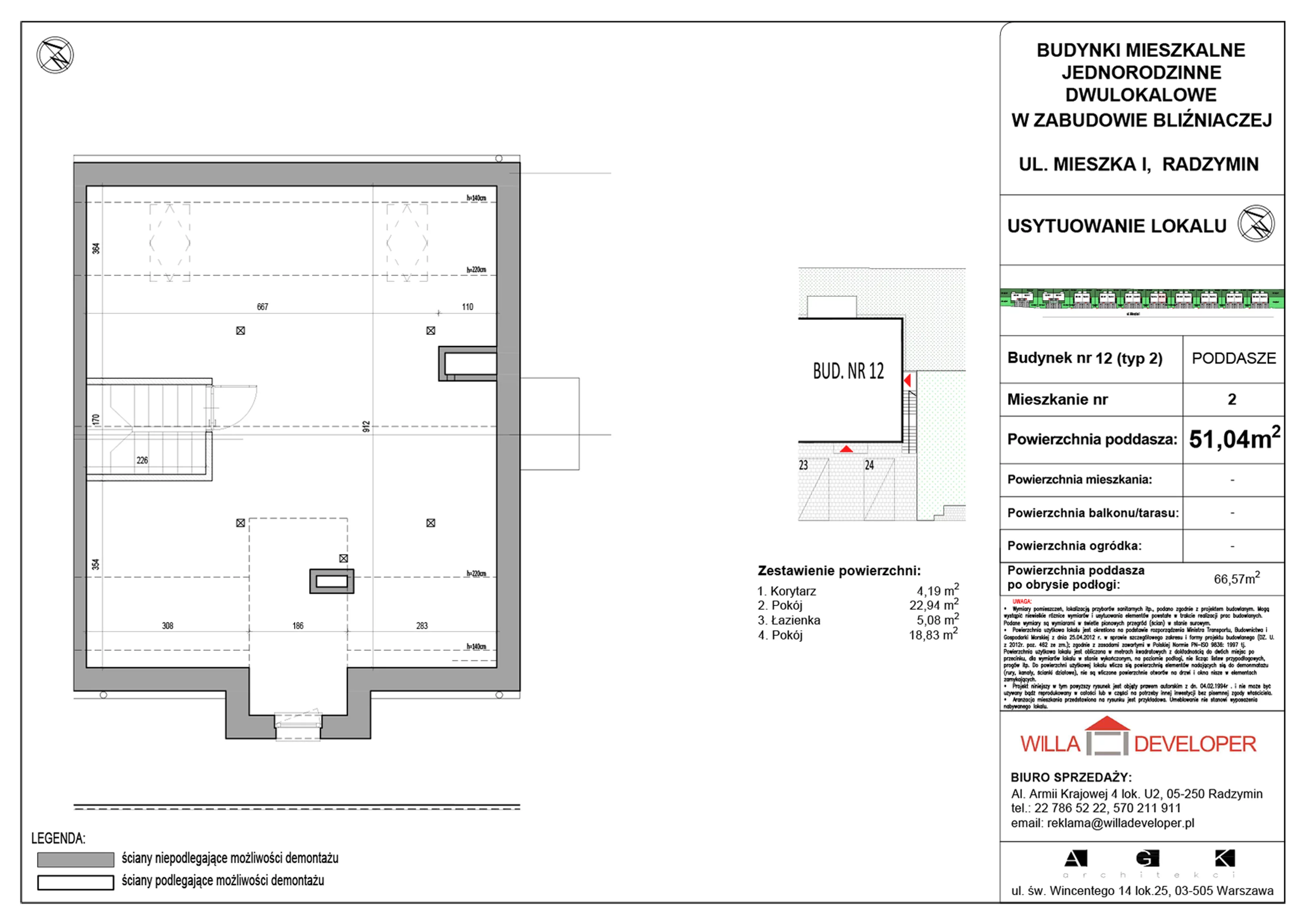 3 pokoje, mieszkanie 68,11 m², piętro 1, oferta nr 12_2, Osiedle Mieszka I, Radzymin, ul. Mieszka I