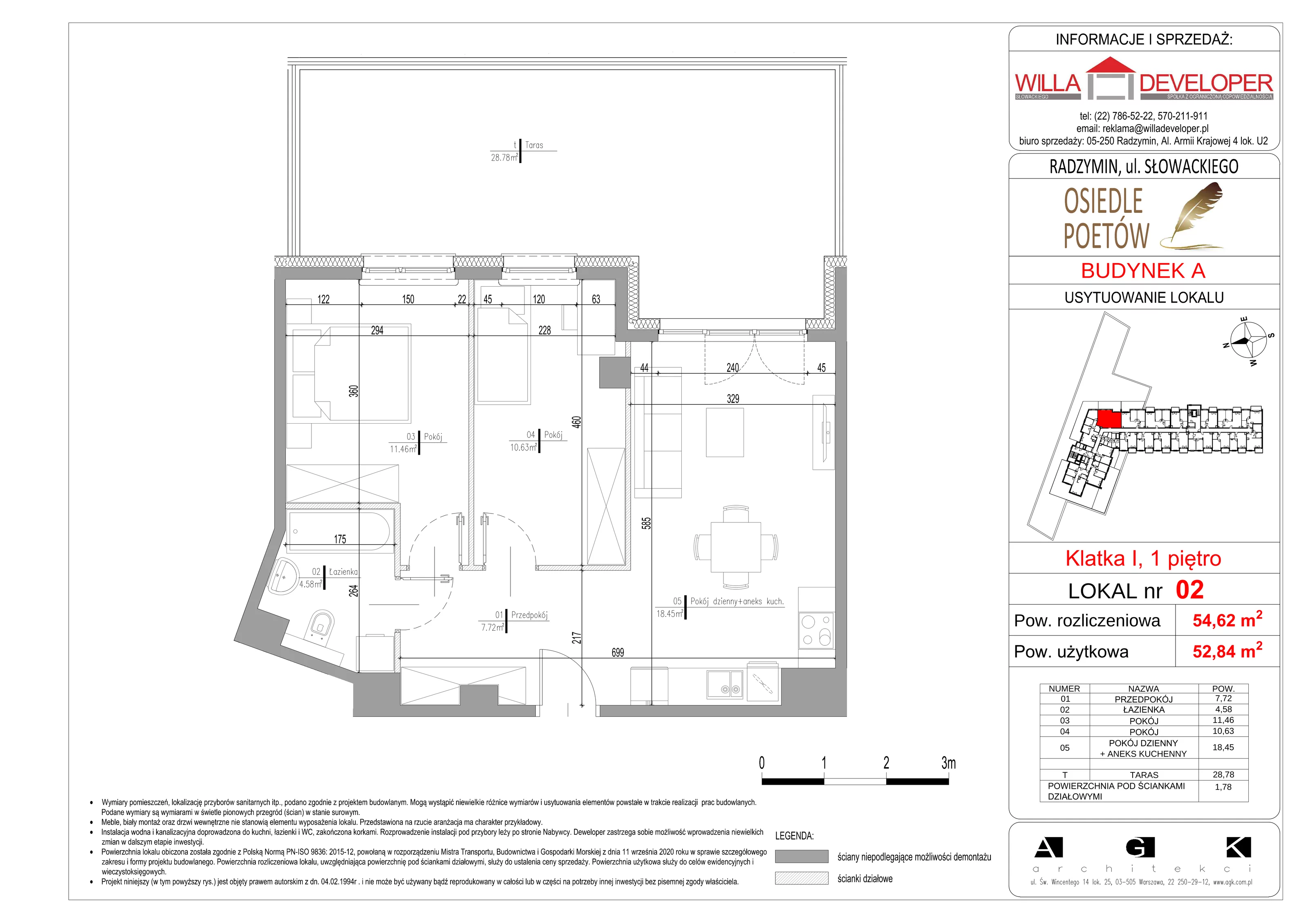 3 pokoje, mieszkanie 52,84 m², piętro 1, oferta nr 2, Osiedle Poetów, Radzymin, ul. Słowackiego