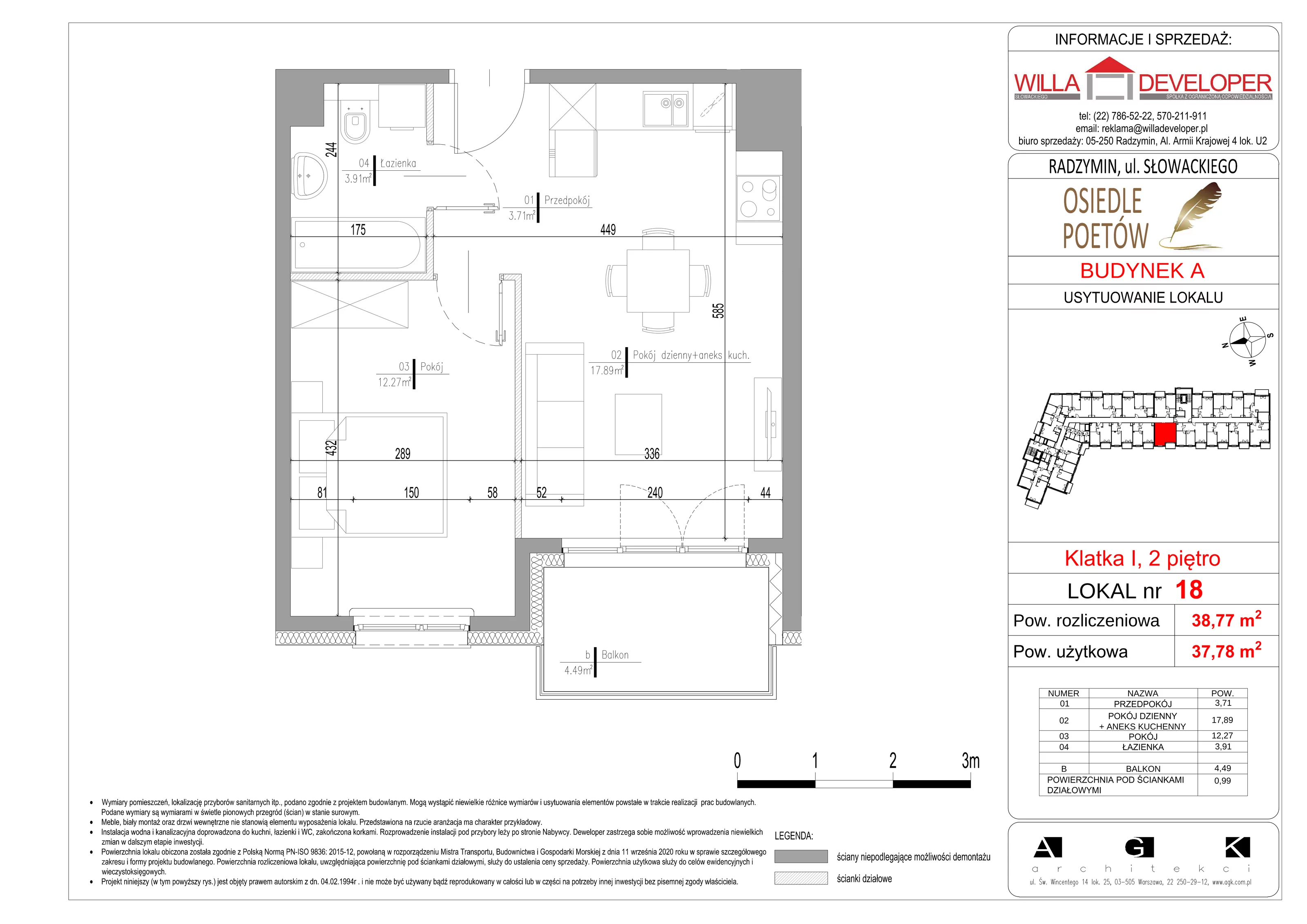 Mieszkanie 37,78 m², piętro 2, oferta nr 18, Osiedle Poetów, Radzymin, ul. Słowackiego