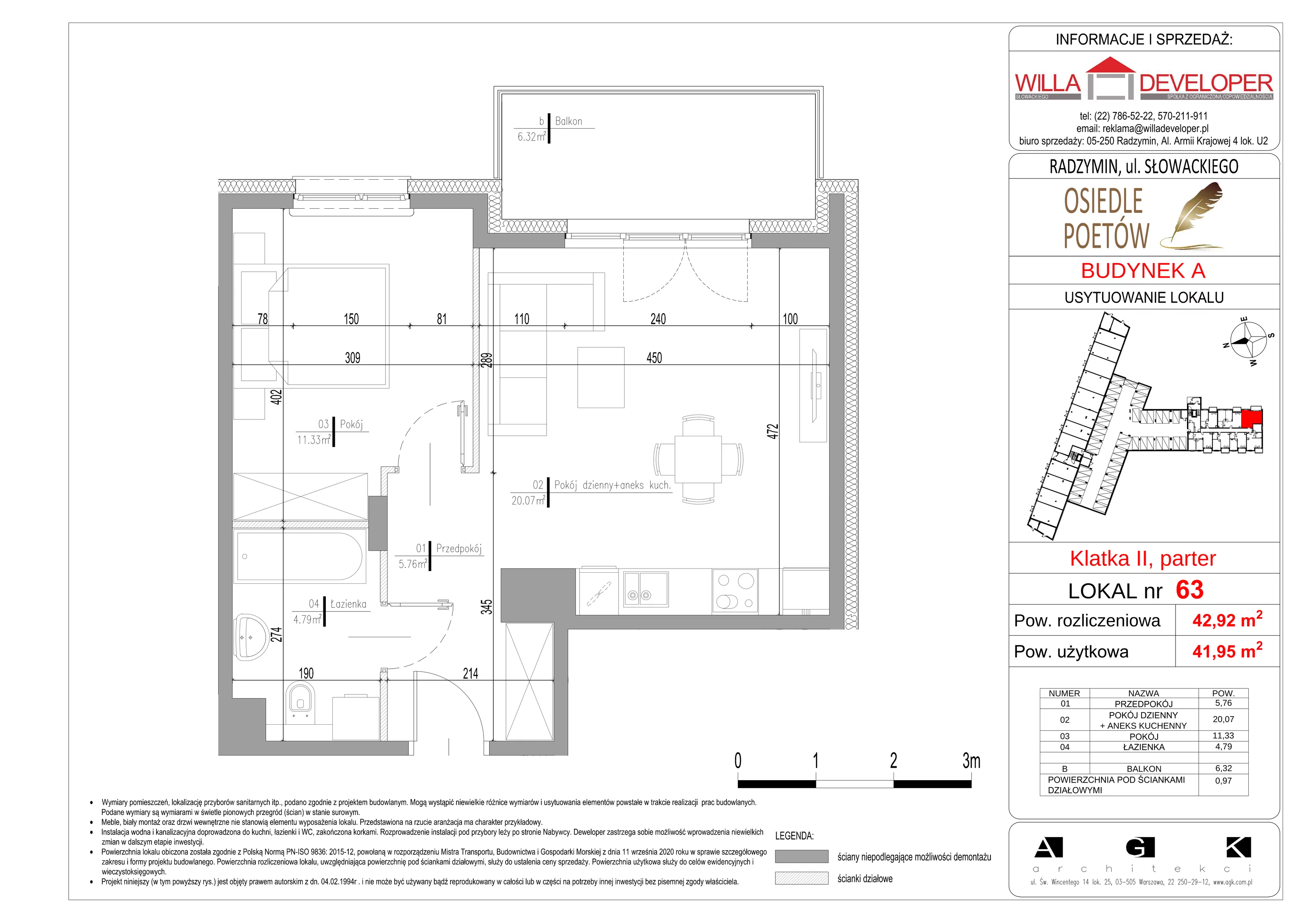 Mieszkanie 41,95 m², parter, oferta nr 63, Osiedle Poetów, Radzymin, ul. Słowackiego