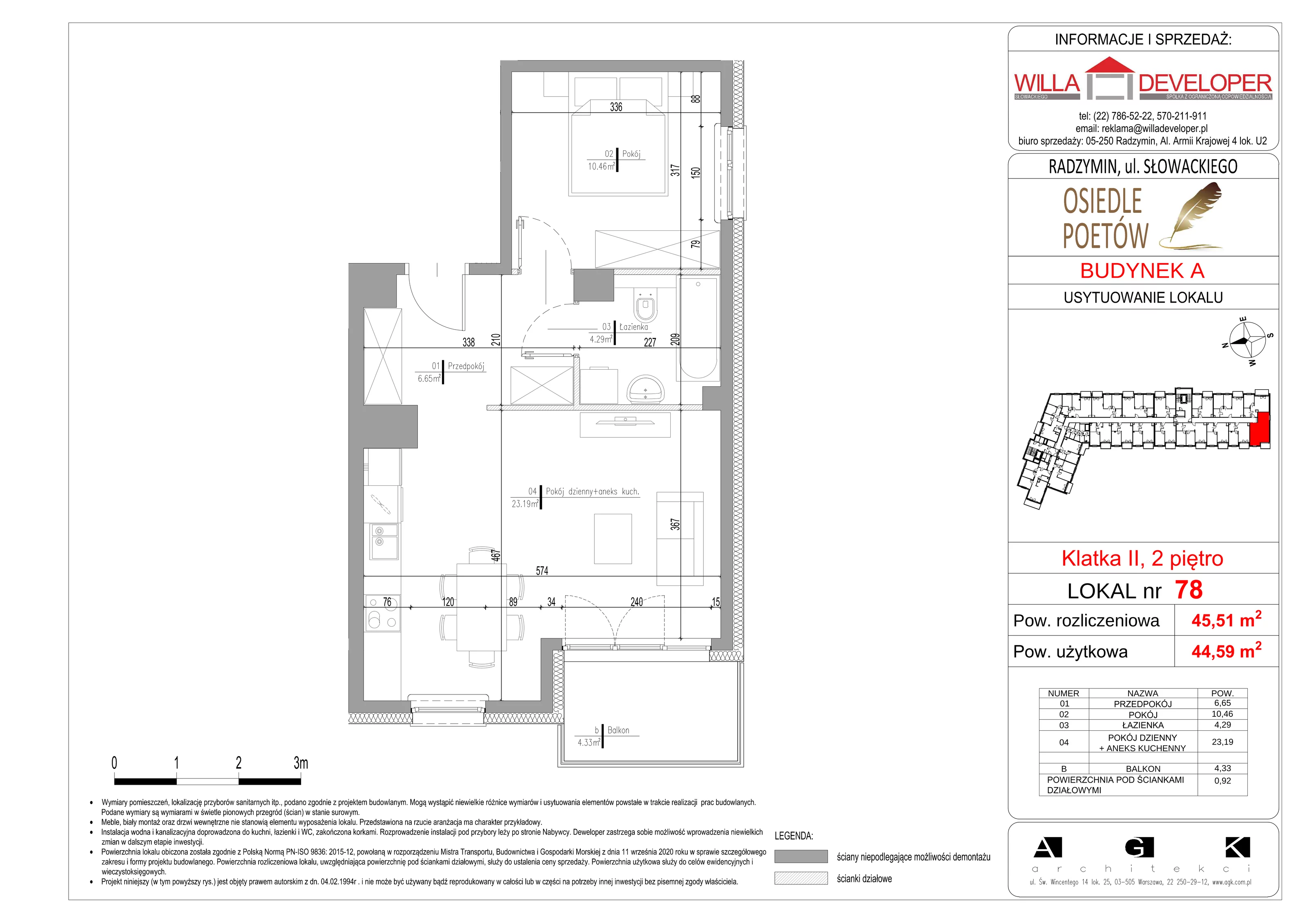 Mieszkanie 44,59 m², piętro 2, oferta nr 78, Osiedle Poetów, Radzymin, ul. Słowackiego