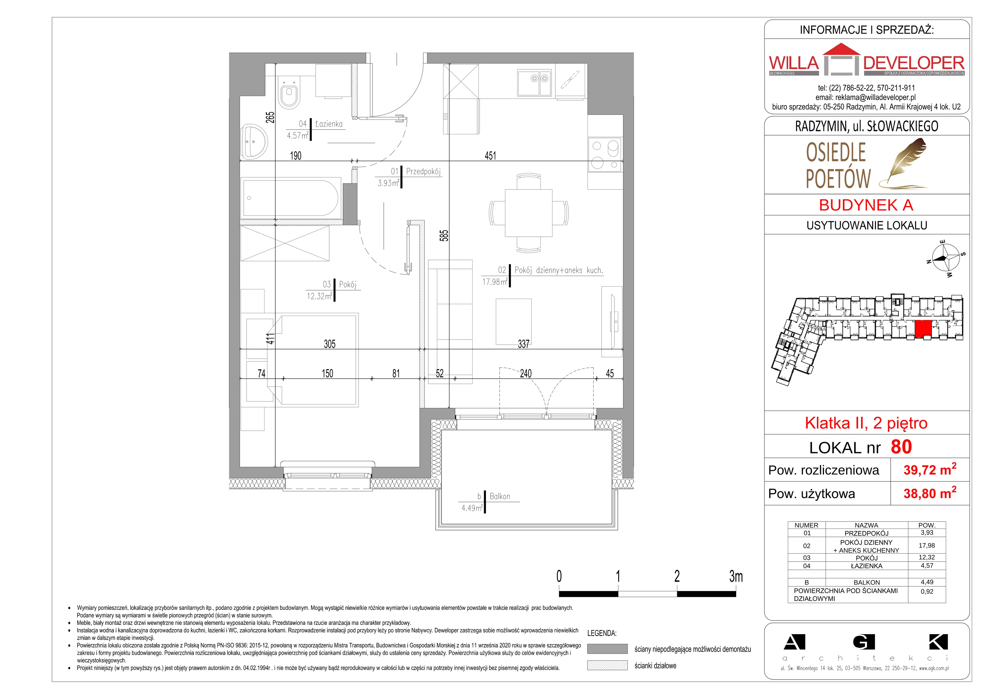 Mieszkanie 38,80 m², piętro 2, oferta nr 80, Osiedle Poetów, Radzymin, ul. Słowackiego