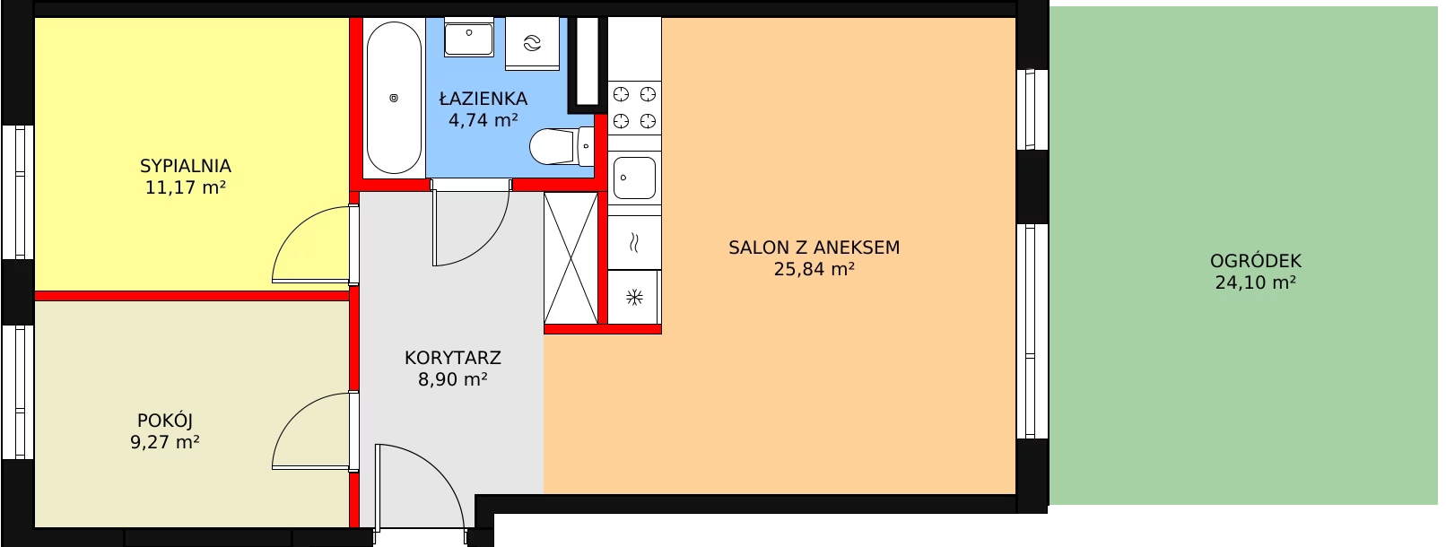 Mieszkanie 60,64 m², parter, oferta nr 9, Mochtyńska, Warszawa, Białołęka, Kobiałka, ul. Mochtyńska 56