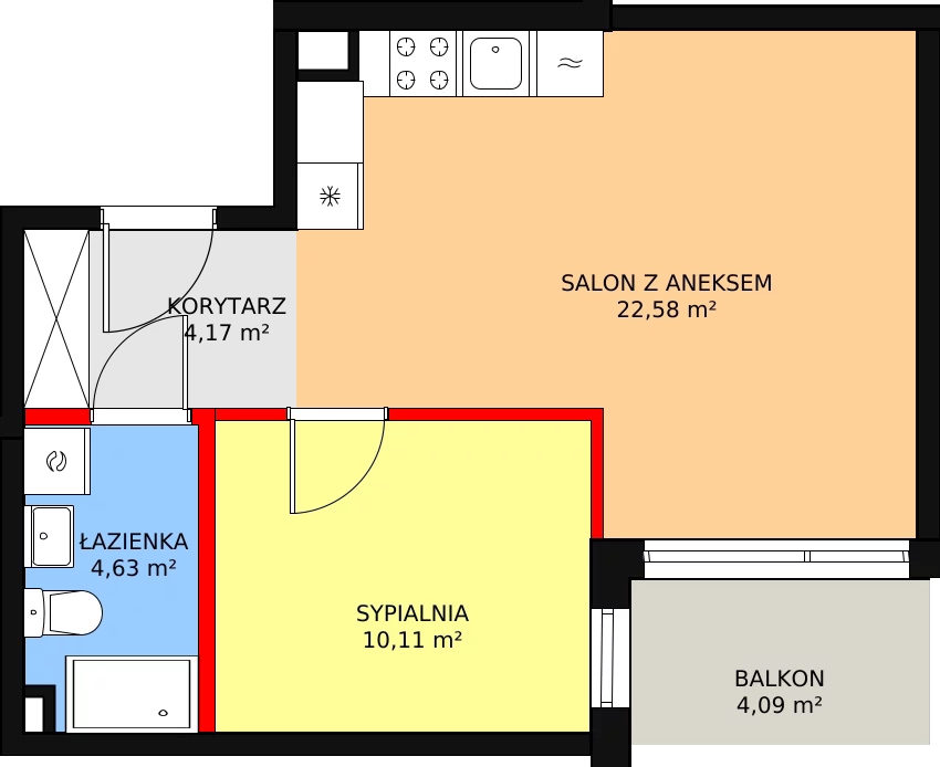 Mieszkanie 41,87 m², piętro 2, oferta nr 29, Mochtyńska, Warszawa, Białołęka, Kobiałka, ul. Mochtyńska 56