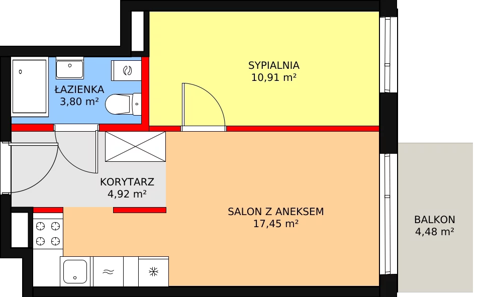 Mieszkanie 37,48 m², parter, oferta nr 33, Mochtyńska, Warszawa, Białołęka, Kobiałka, ul. Mochtyńska 56