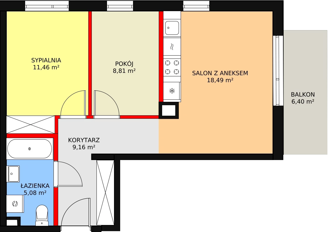 Mieszkanie 53,49 m², parter, oferta nr 35, Mochtyńska, Warszawa, Białołęka, Kobiałka, ul. Mochtyńska 56