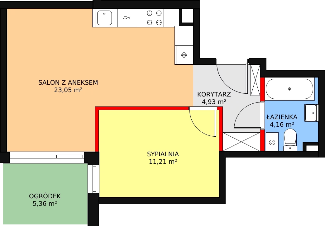 Mieszkanie 43,70 m², parter, oferta nr 39, Mochtyńska, Warszawa, Białołęka, Kobiałka, ul. Mochtyńska 56