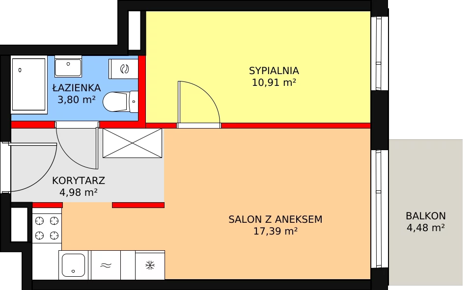 Mieszkanie 37,48 m², piętro 1, oferta nr 43, Mochtyńska, Warszawa, Białołęka, Kobiałka, ul. Mochtyńska 56