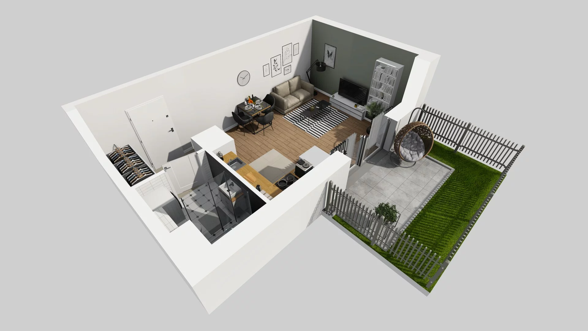 1 pokój, mieszkanie 29,43 m², parter, oferta nr D/1, Mokotów Sportowy 1 B, Warszawa, Mokotów, Augustówka, ul. Antoniewska