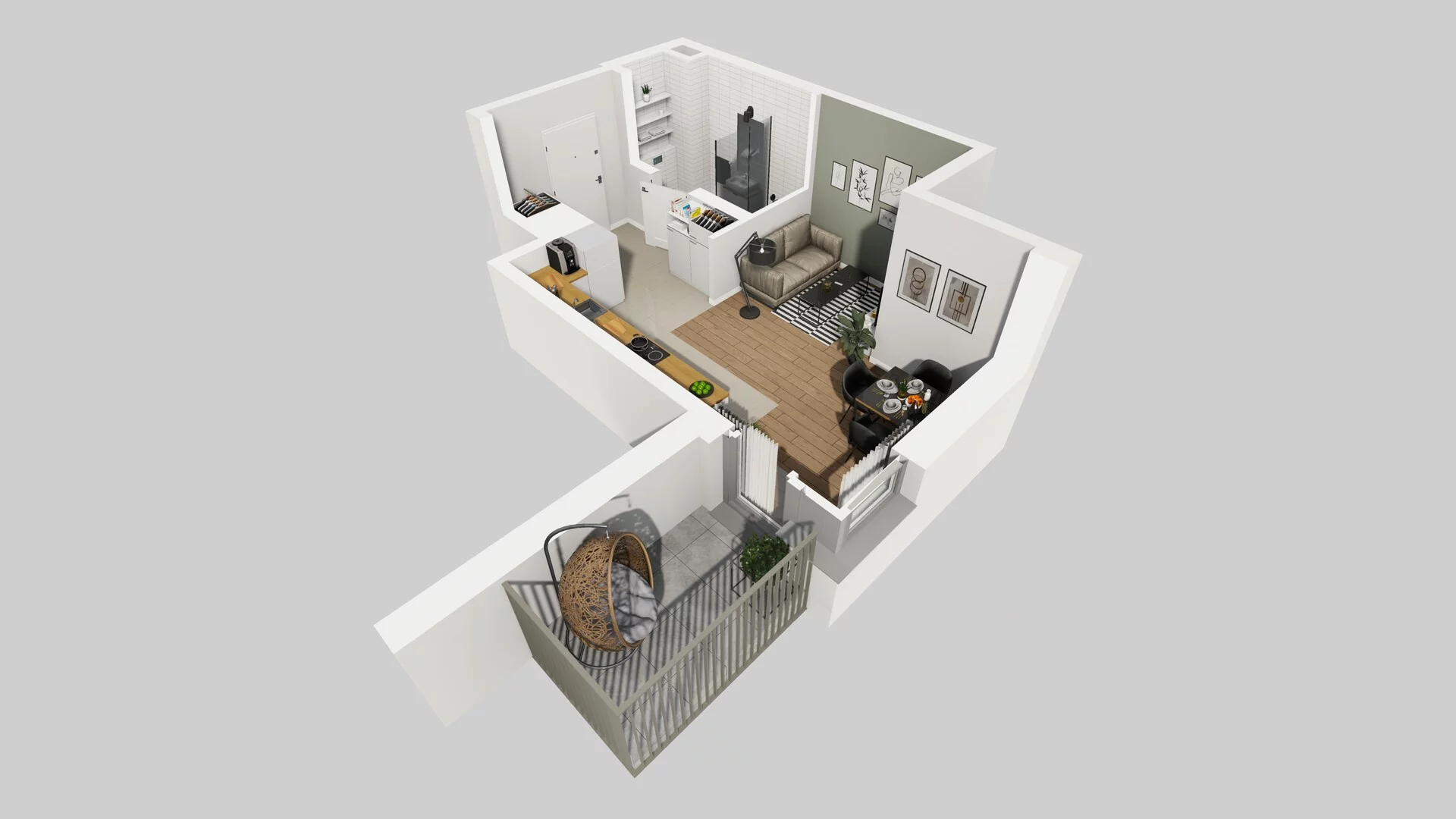 1 pokój, mieszkanie 27,37 m², piętro 1, oferta nr D/4, Mokotów Sportowy 1 B, Warszawa, Mokotów, Augustówka, ul. Antoniewska