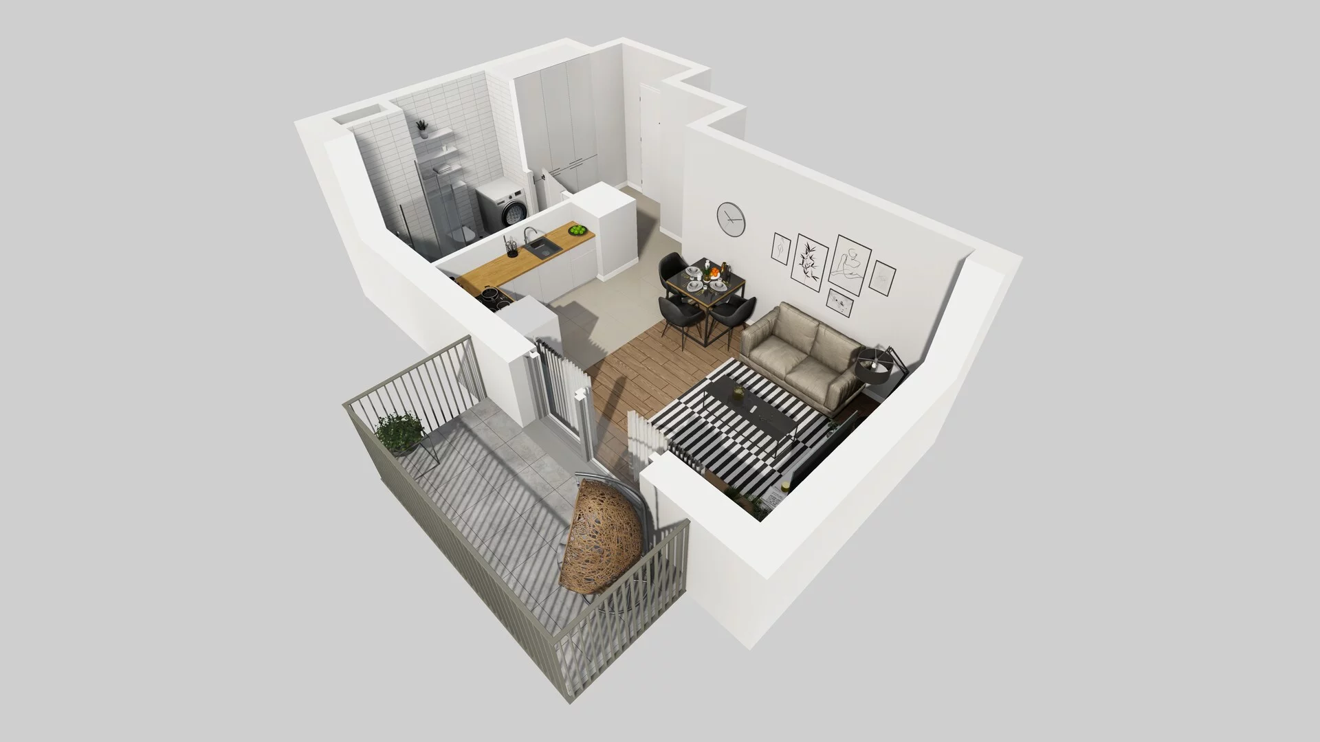 1 pokój, mieszkanie 27,66 m², piętro 3, oferta nr D/21, Mokotów Sportowy 1 B, Warszawa, Mokotów, Augustówka, ul. Antoniewska