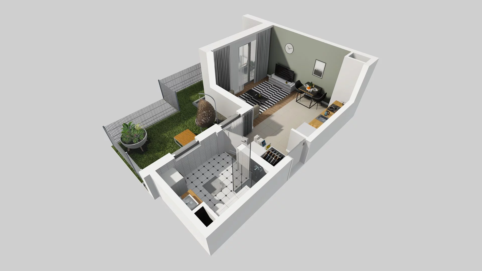1 pokój, mieszkanie 29,18 m², parter, oferta nr A/5, Hubska 100 etap 2, Wrocław, Huby, Krzyki, ul. Hubska 100
