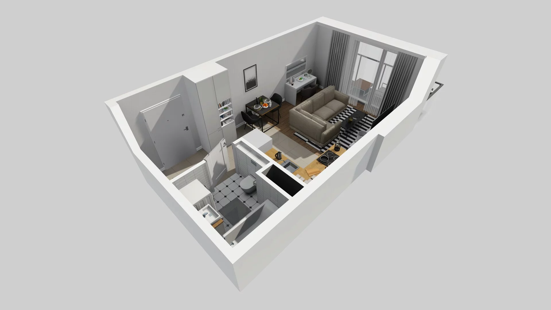 1 pokój, mieszkanie 27,89 m², piętro 3, oferta nr A/48, Hubska 100 etap 2, Wrocław, Huby, Krzyki, ul. Hubska 100