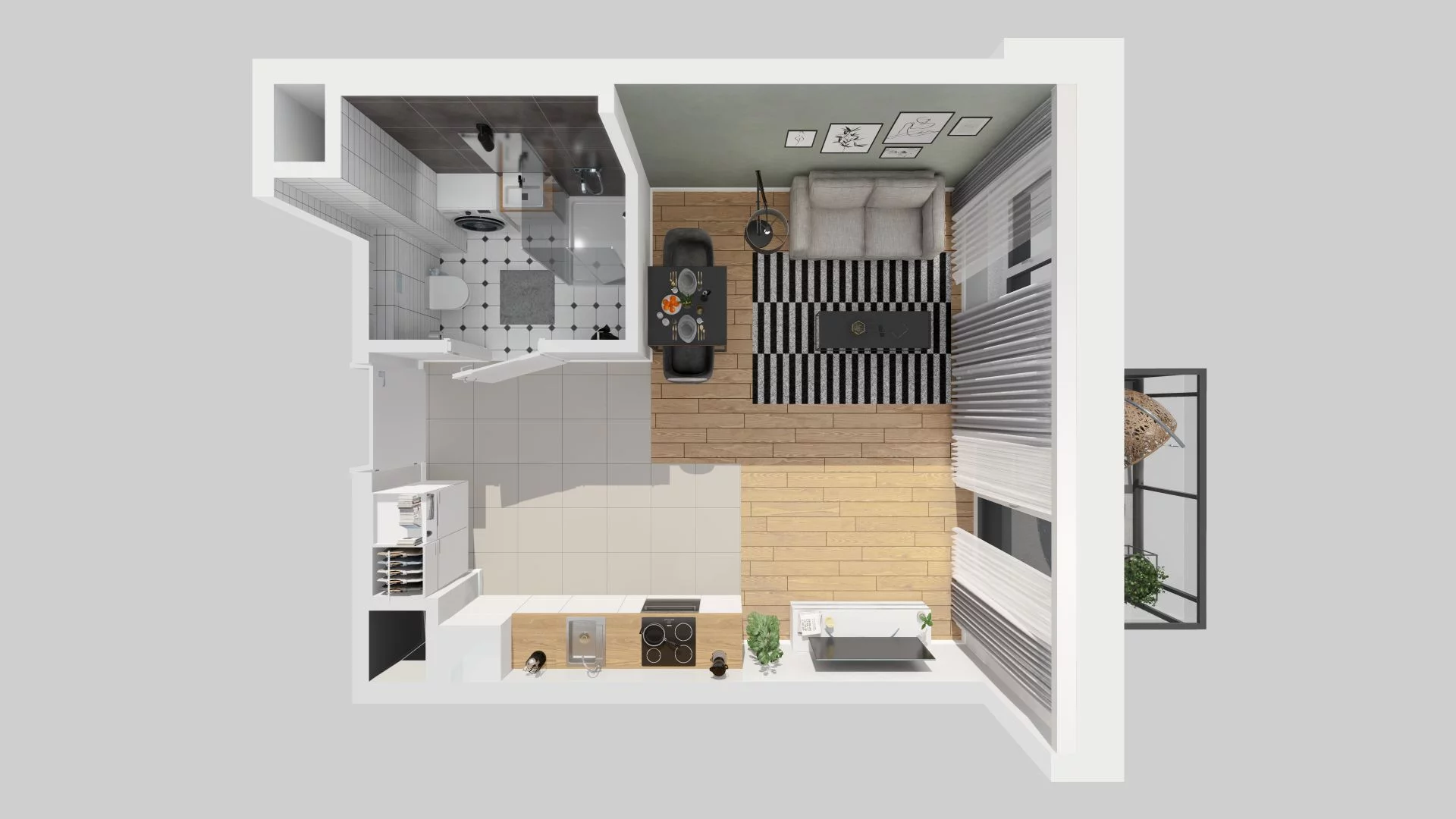 1 pokój, mieszkanie 29,31 m², piętro 3, oferta nr E/36, Metro Zachód 8 bud. E-H, Warszawa, Bemowo, Chrzanów, ul. Jana Heweliusza
