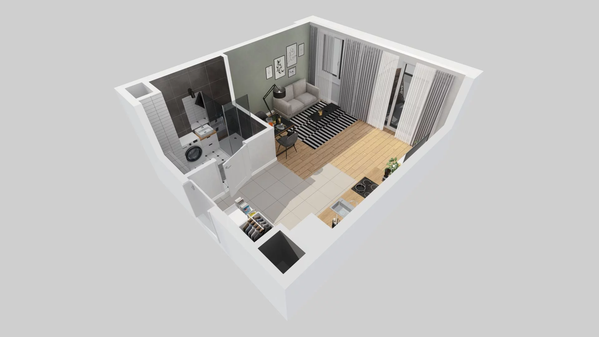 1 pokój, mieszkanie 29,31 m², piętro 3, oferta nr E/36, Metro Zachód 8 bud. E-H, Warszawa, Bemowo, Chrzanów, ul. Jana Heweliusza
