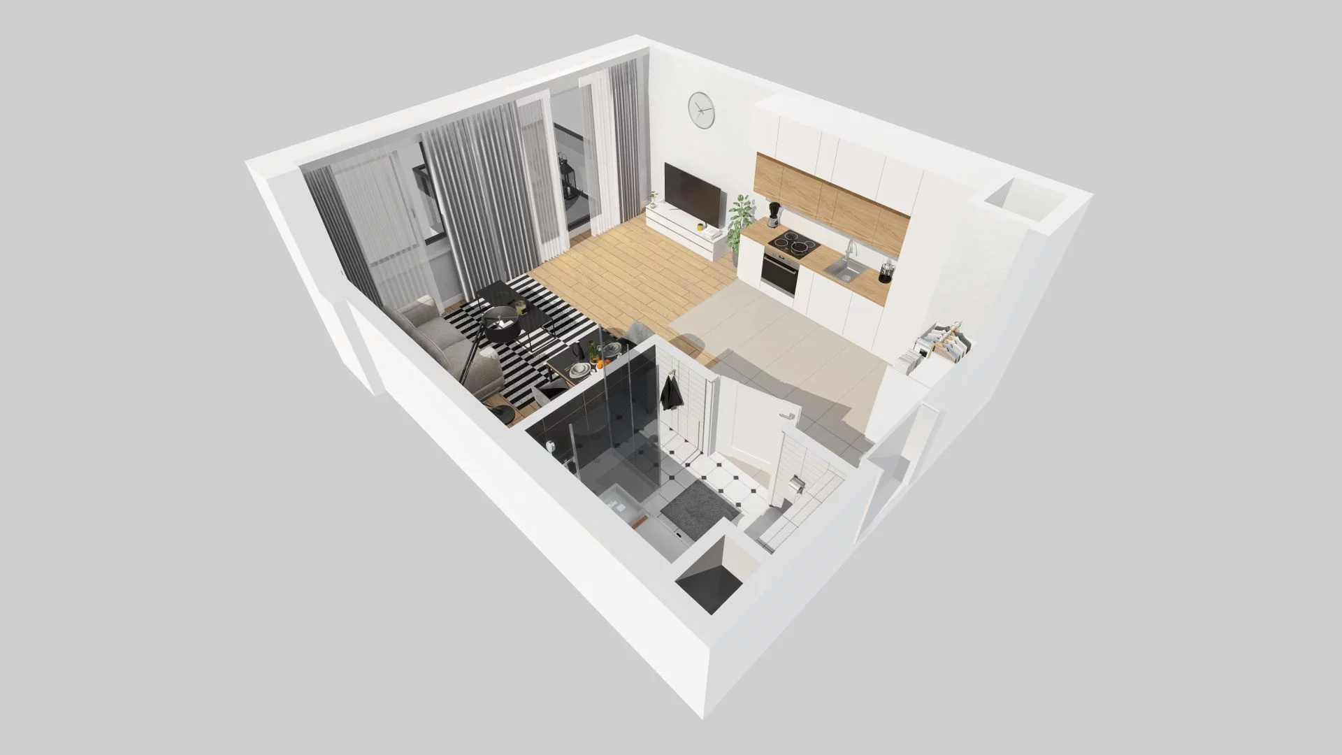 1 pokój, mieszkanie 29,31 m², piętro 3, oferta nr E/36, Metro Zachód 8 bud. E-H, Warszawa, Bemowo, Chrzanów, ul. Jana Heweliusza