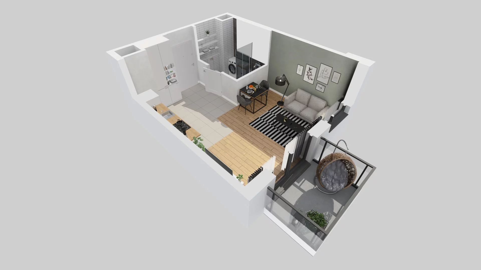 1 pokój, mieszkanie 29,31 m², piętro 3, oferta nr E/36, Metro Zachód 8 bud. E-H, Warszawa, Bemowo, Chrzanów, ul. Jana Heweliusza
