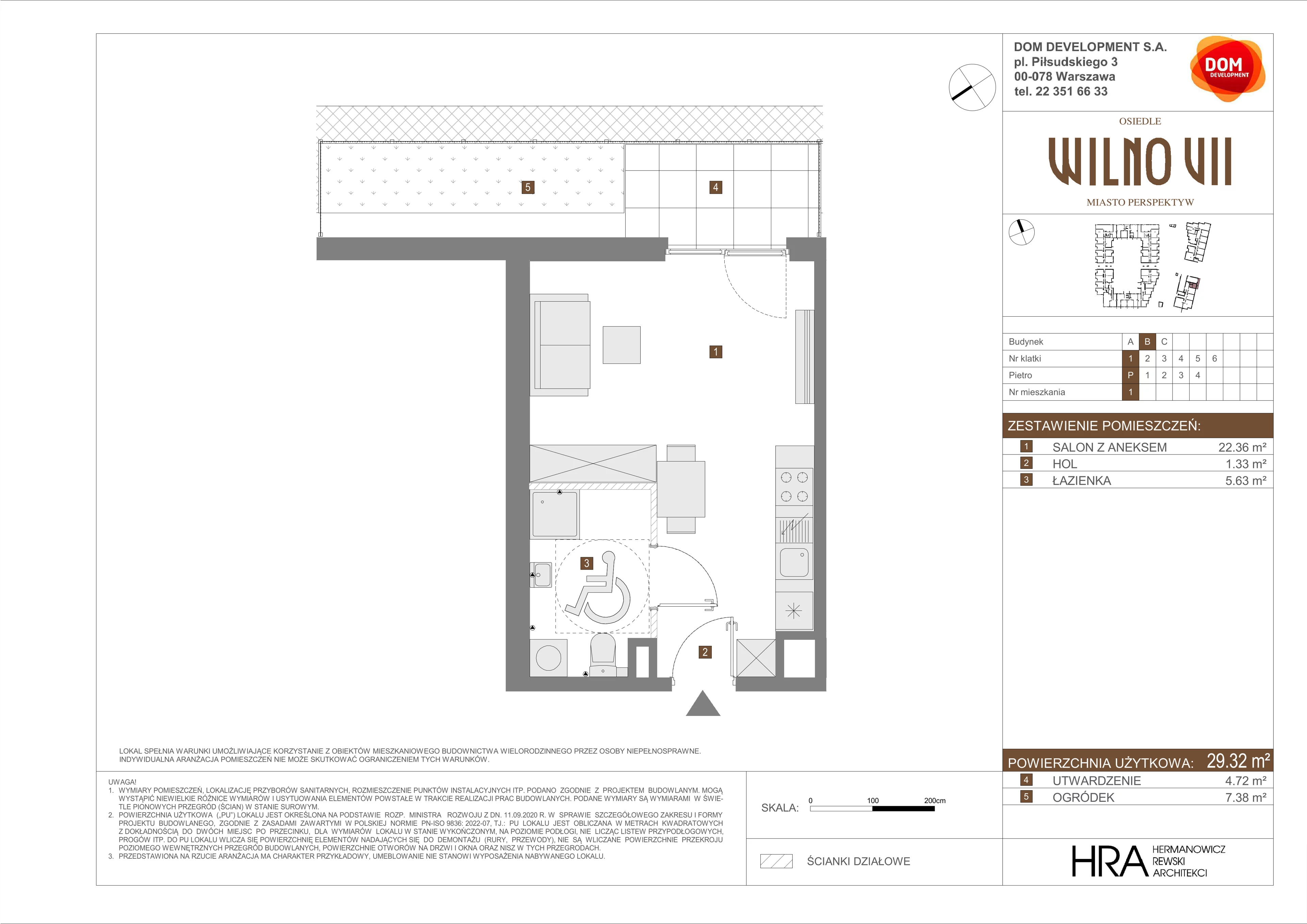 Mieszkanie 29,32 m², parter, oferta nr B/1, Osiedle Wilno 7, Warszawa, Targówek, Elsnerów, ul. Janowiecka