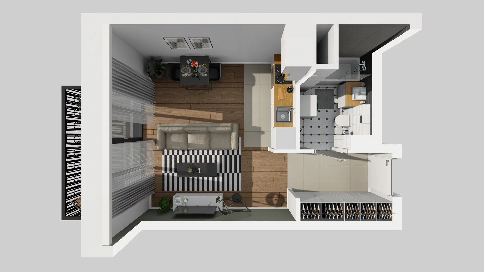 1 pokój, mieszkanie 28,97 m², piętro 3, oferta nr B/98, Apartamenty nad Oławką 2, Wrocław, Przedmieście Oławskie, Krzyki, ul. Krakowska 98a