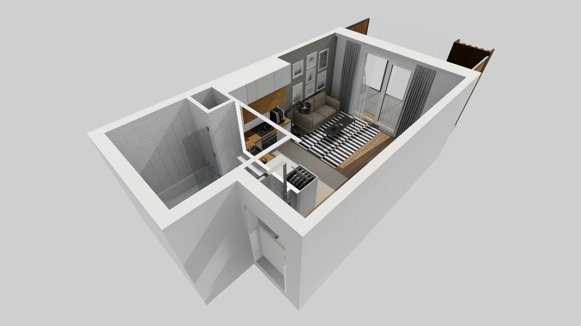 1 pokój, mieszkanie 26,44 m², piętro 1, oferta nr D/4, Apartamenty Literacka 2, Warszawa, Bielany, Piaski, ul. Literacka