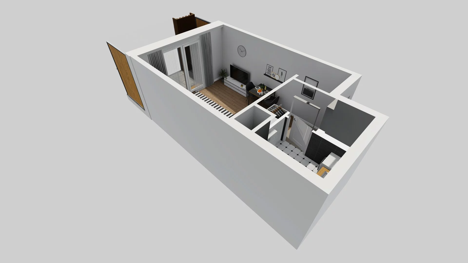 1 pokój, mieszkanie 26,44 m², piętro 1, oferta nr D/4, Apartamenty Literacka 2, Warszawa, Bielany, Piaski, ul. Literacka