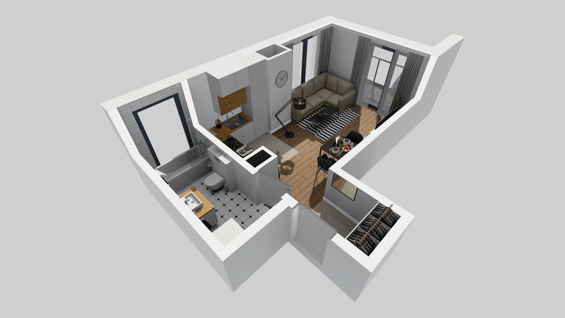 1 pokój, mieszkanie 26,21 m², piętro 1, oferta nr B/47, Osobowicka 114, Wrocław, Osobowice-Rędzin, Fabryczna, ul. Osobowicka 114