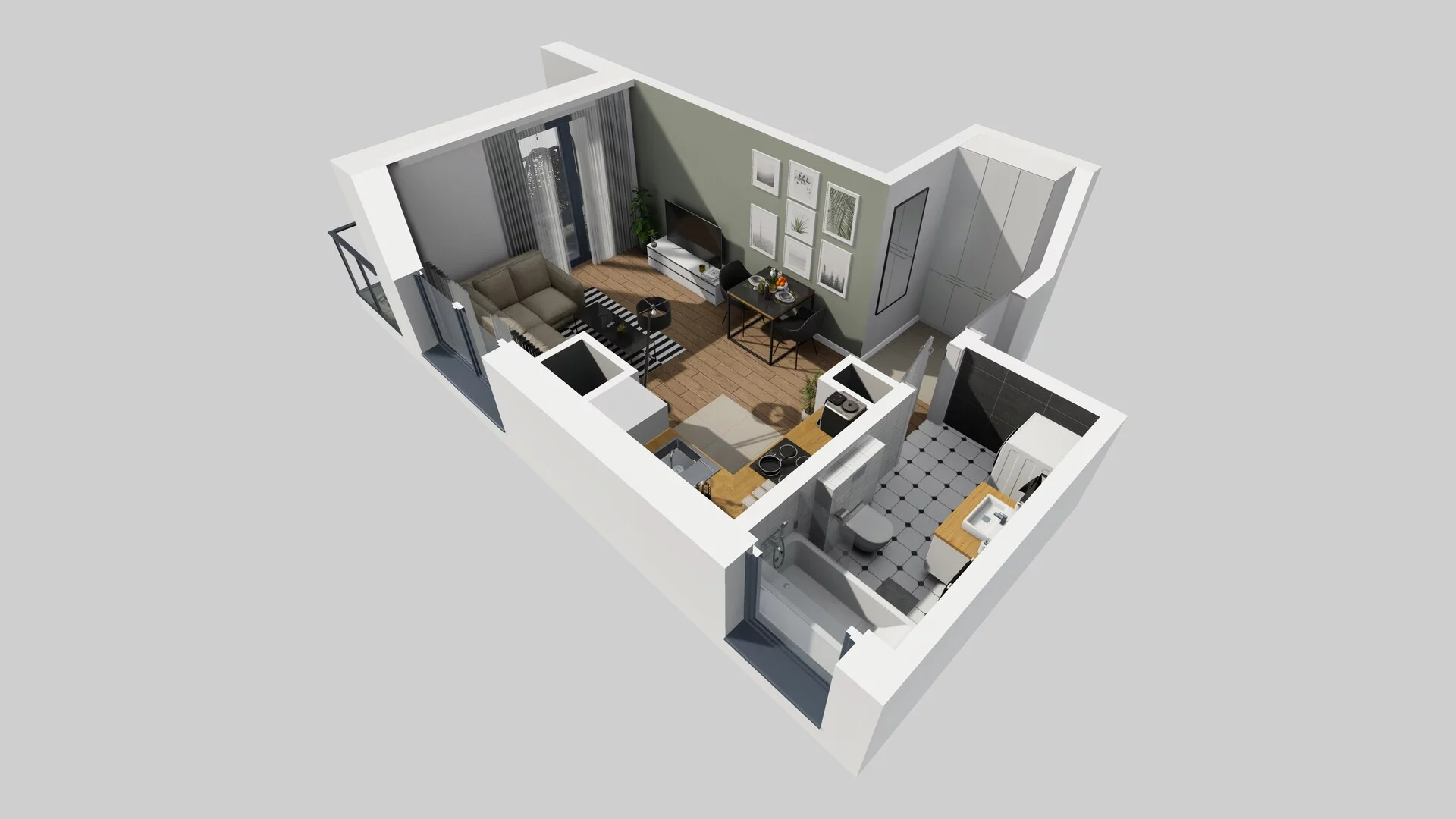1 pokój, mieszkanie 26,21 m², piętro 1, oferta nr B/47, Osobowicka 114, Wrocław, Osobowice-Rędzin, Fabryczna, ul. Osobowicka 114