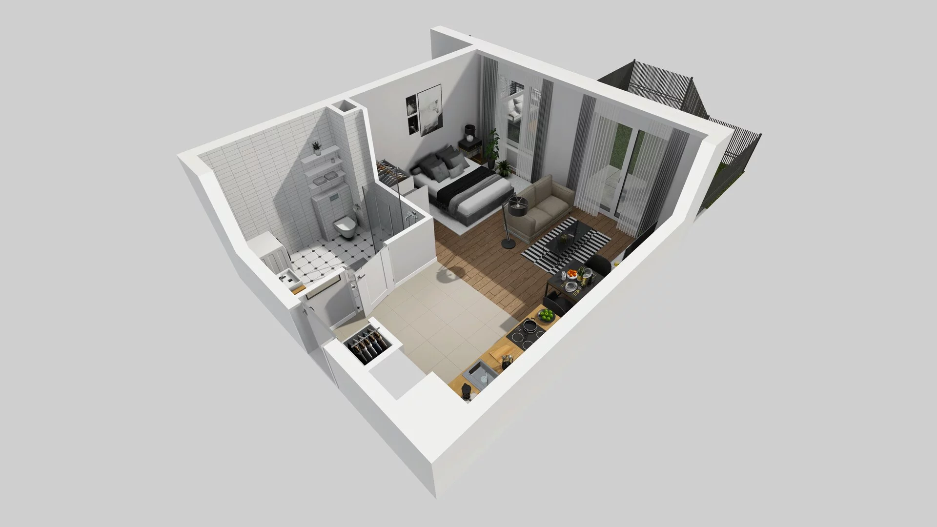 1 pokój, mieszkanie 36,11 m², parter, oferta nr B/1, Hubska 100, Wrocław, Huby, Krzyki, ul. Paczkowska