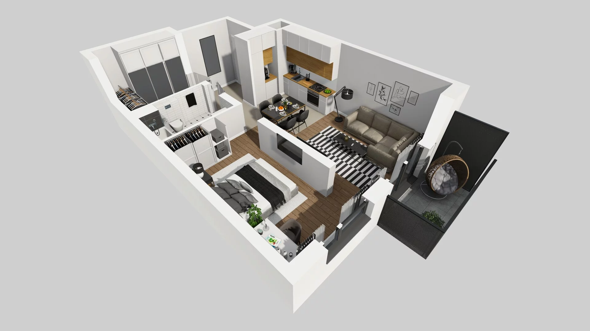 1 pokój, mieszkanie 47,07 m², piętro 3, oferta nr B/71, Hubska 100, Wrocław, Huby, Krzyki, ul. Paczkowska