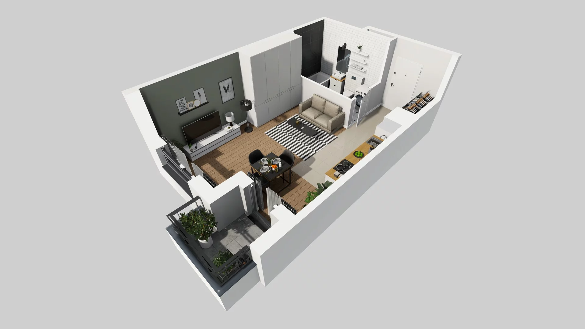 1 pokój, mieszkanie 34,23 m², piętro 3, oferta nr D/29, Osiedle Urbino 1.4, Warszawa, Włochy, Raków, ul. Równoległa