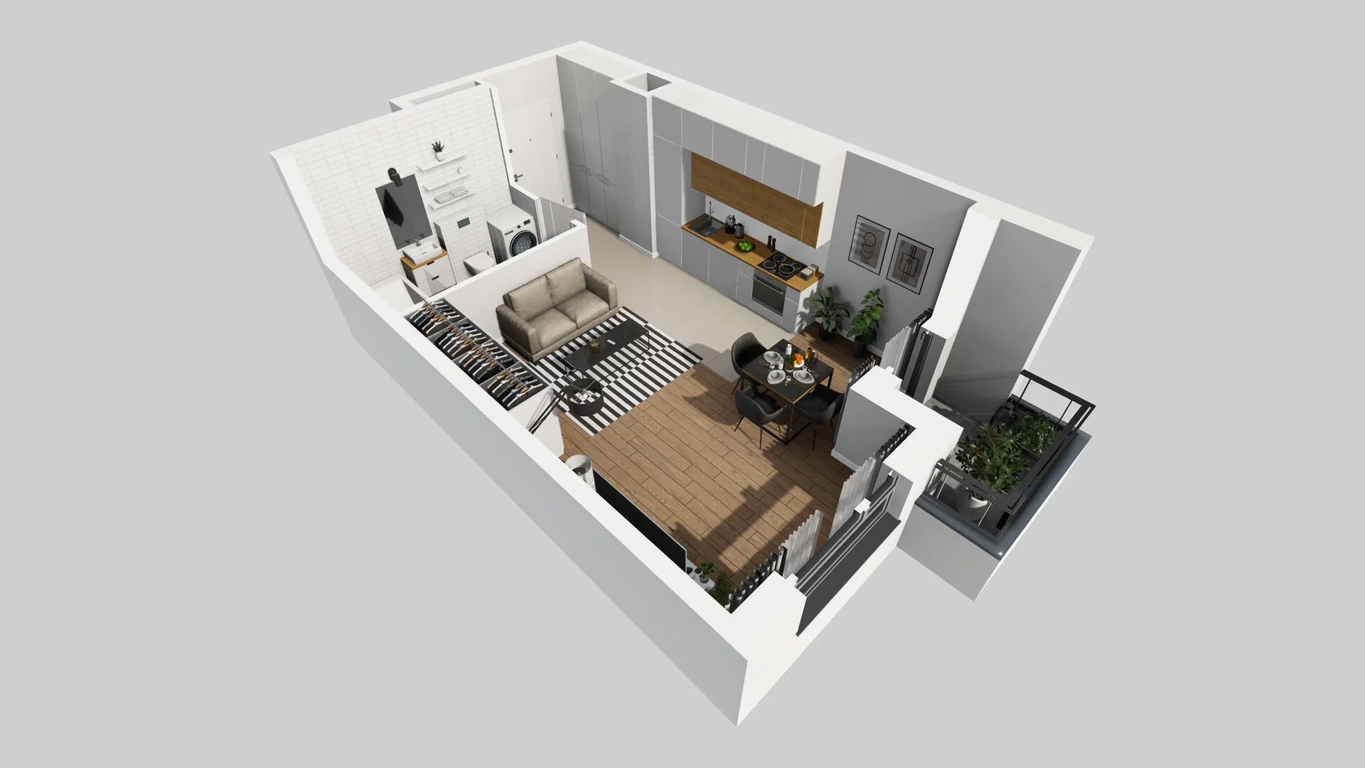 1 pokój, mieszkanie 34,23 m², piętro 3, oferta nr D/29, Osiedle Urbino 1.4, Warszawa, Włochy, Raków, ul. Równoległa