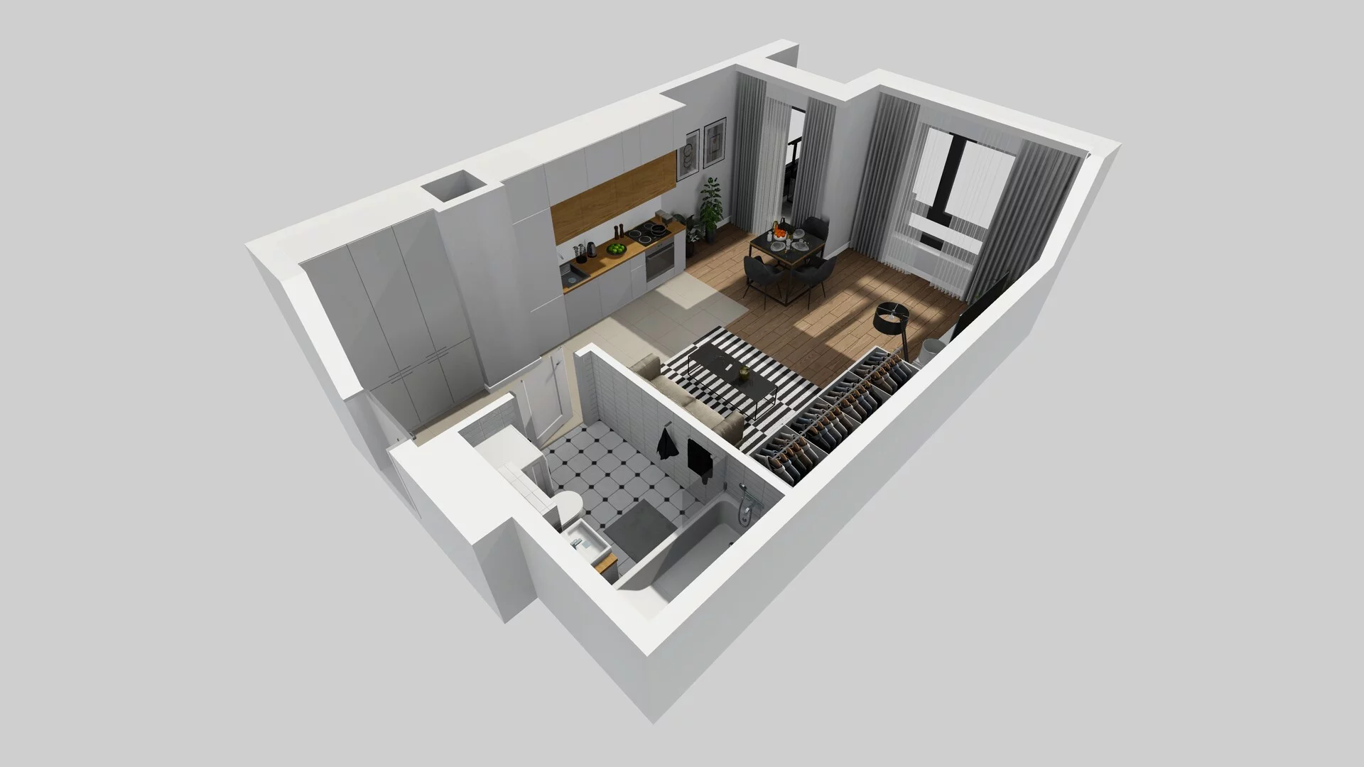 1 pokój, mieszkanie 34,23 m², piętro 3, oferta nr D/29, Osiedle Urbino 1.4, Warszawa, Włochy, Raków, ul. Równoległa