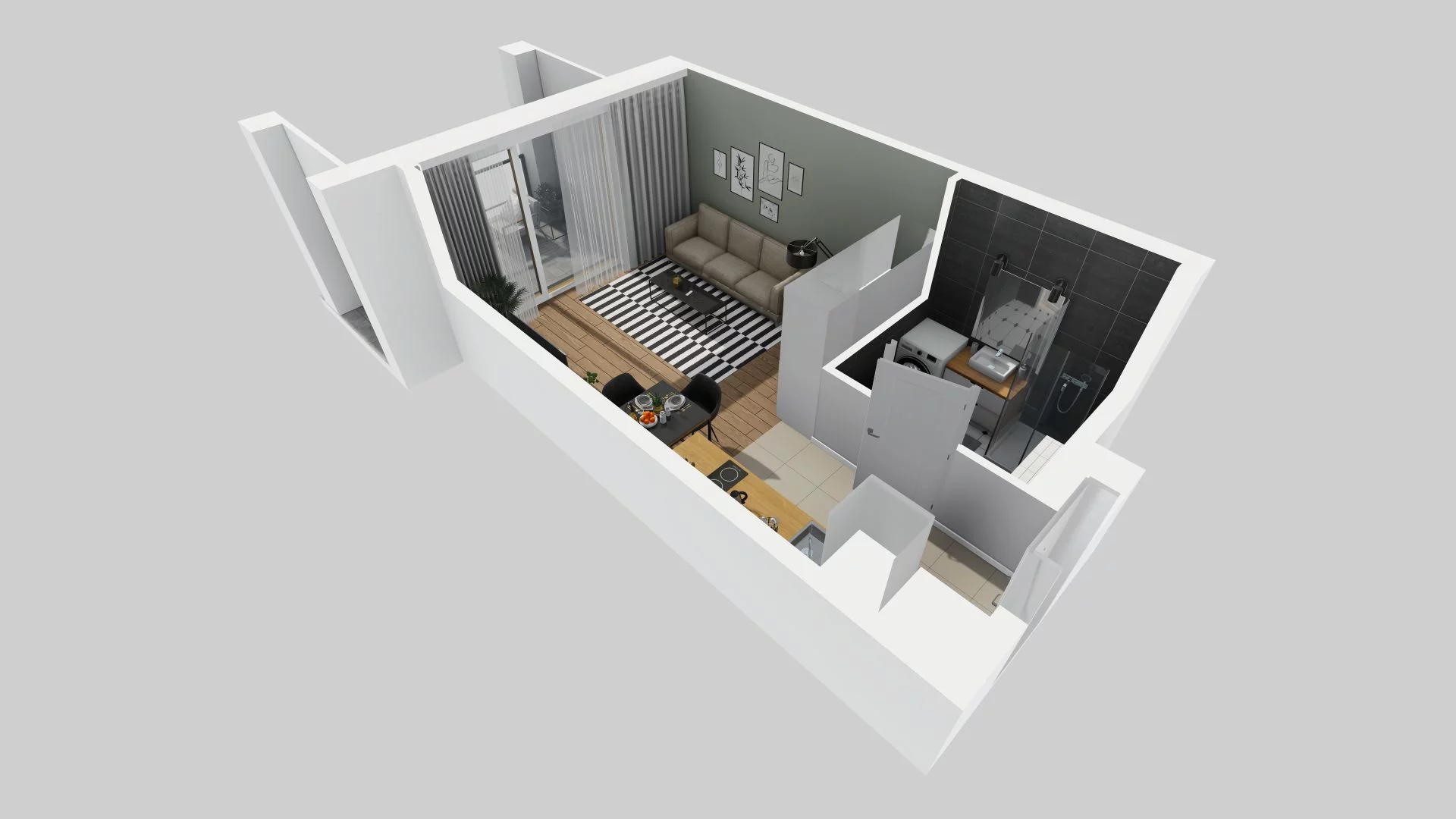 1 pokój, mieszkanie 27,67 m², piętro 2, oferta nr D/19, Apartamenty Rudnickiego, Warszawa, Bielany, Piaski, ul. Rudnickiego 7