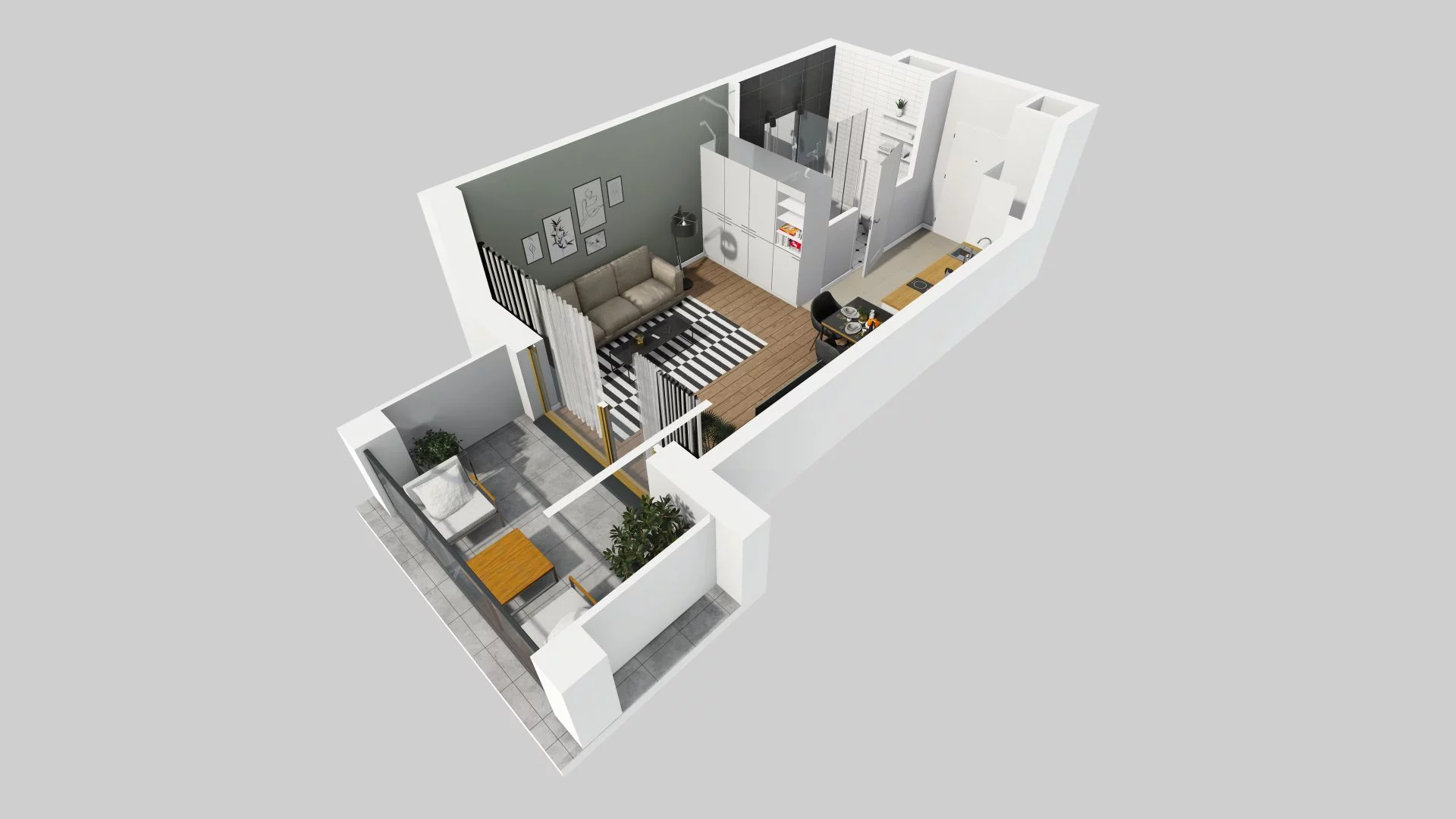 1 pokój, mieszkanie 27,67 m², piętro 2, oferta nr D/19, Apartamenty Rudnickiego, Warszawa, Bielany, Piaski, ul. Rudnickiego 7