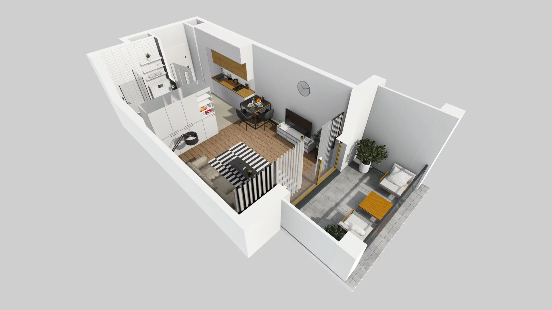 1 pokój, mieszkanie 27,67 m², piętro 2, oferta nr D/19, Apartamenty Rudnickiego, Warszawa, Bielany, Piaski, ul. Rudnickiego 7