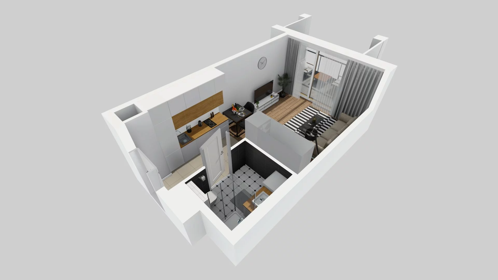 1 pokój, mieszkanie 27,67 m², piętro 2, oferta nr D/19, Apartamenty Rudnickiego, Warszawa, Bielany, Piaski, ul. Rudnickiego 7