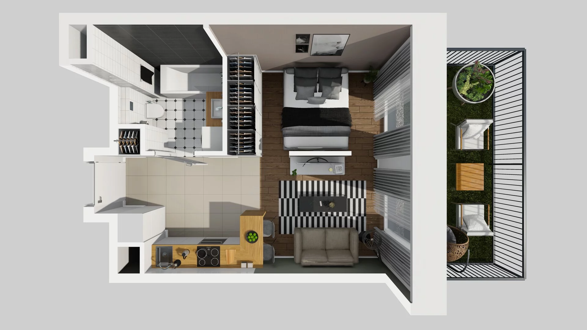 1 pokój, mieszkanie 29,91 m², parter, oferta nr F/2, Apartamenty Park Matecznego bud. F i G, Kraków, Podgórze, Mateczny, ul. Rydlówka / Nowoorawska
