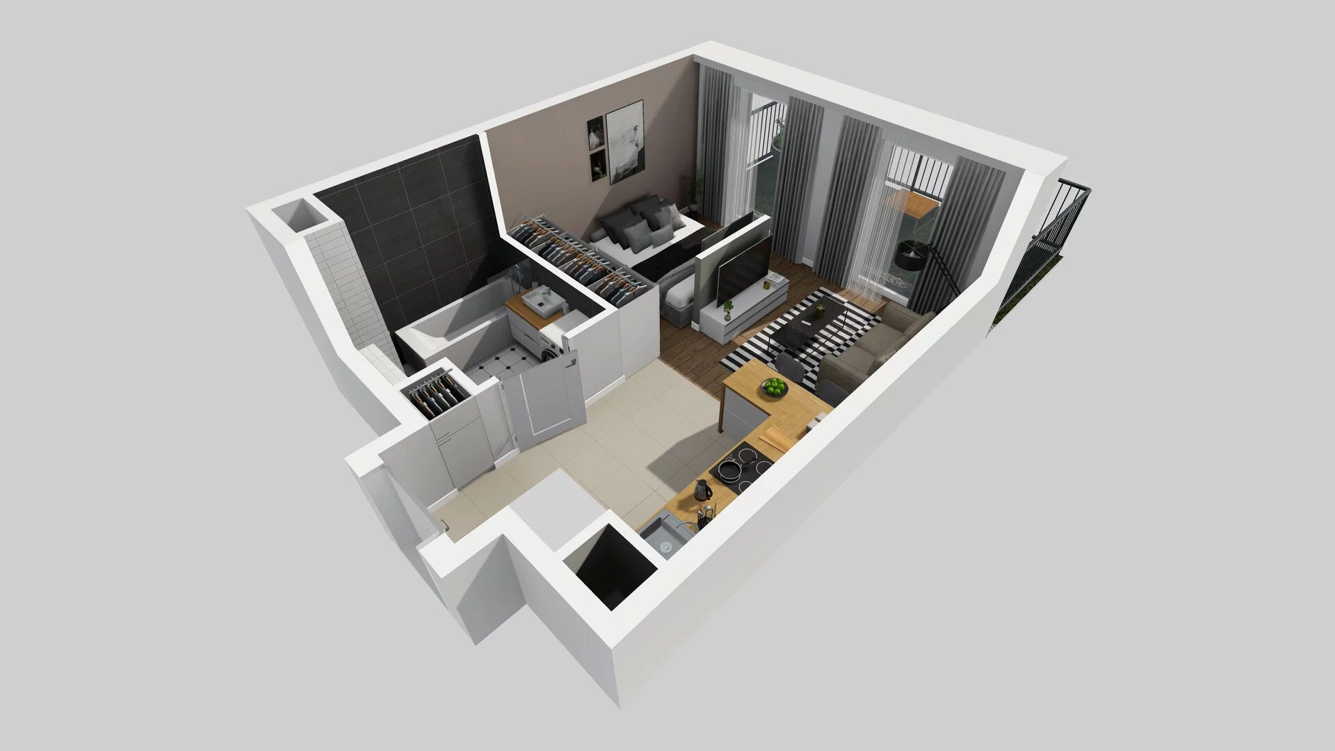 1 pokój, mieszkanie 29,91 m², parter, oferta nr F/2, Apartamenty Park Matecznego bud. F i G, Kraków, Podgórze, Mateczny, ul. Rydlówka / Nowoorawska