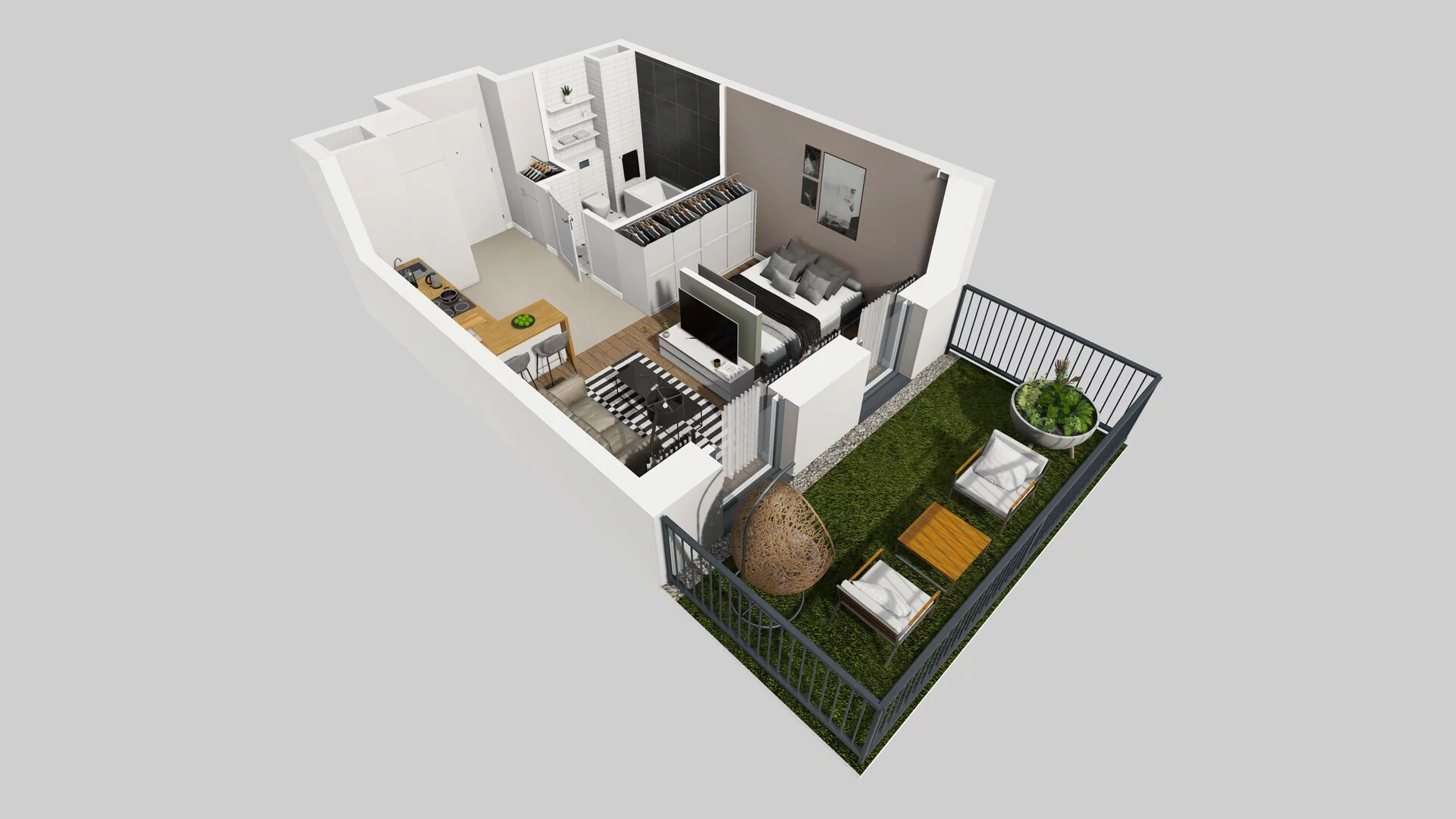 1 pokój, mieszkanie 29,91 m², parter, oferta nr F/2, Apartamenty Park Matecznego bud. F i G, Kraków, Podgórze, Mateczny, ul. Rydlówka / Nowoorawska